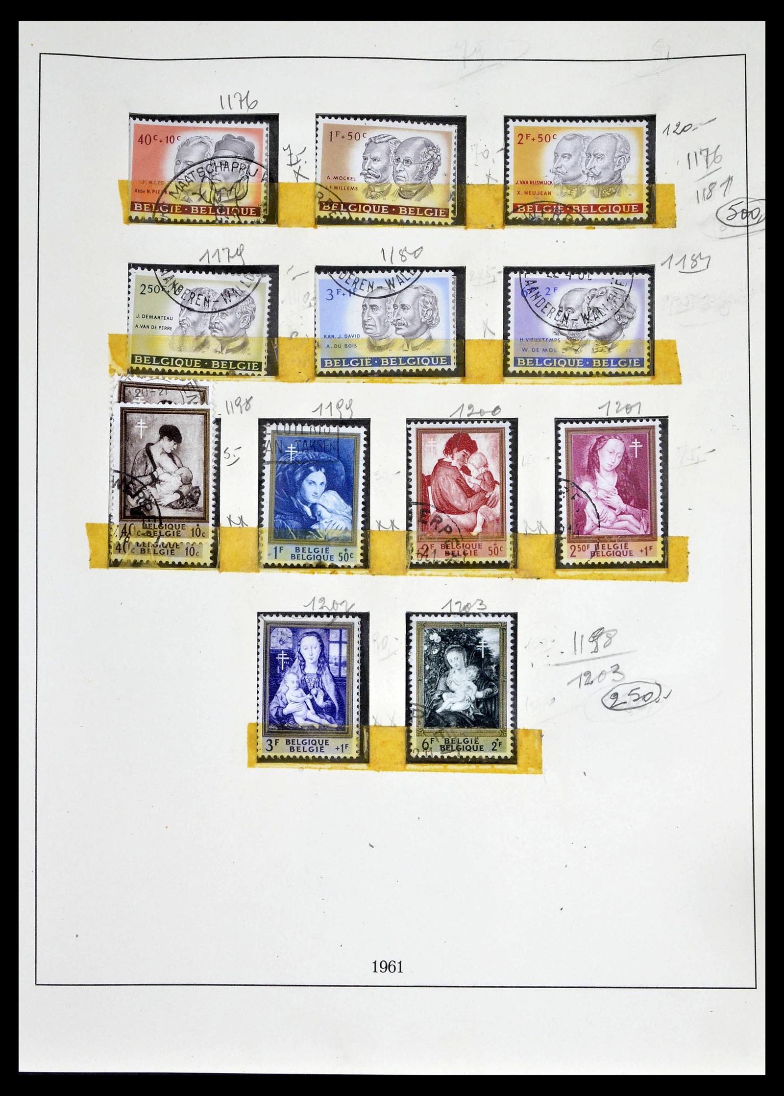 39265 0142 - Postzegelverzameling 39265 België 1849-1962.