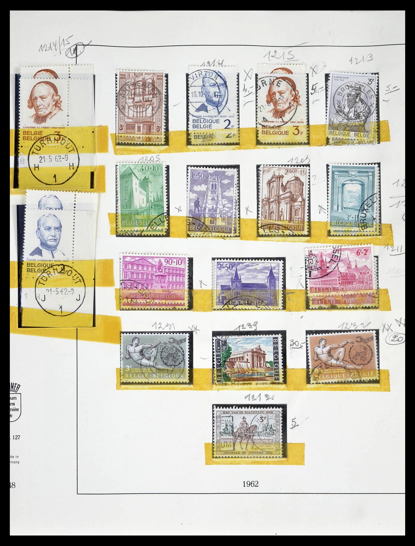 39265 0144 - Stamp collection 39265 Belgium 1849-1962.