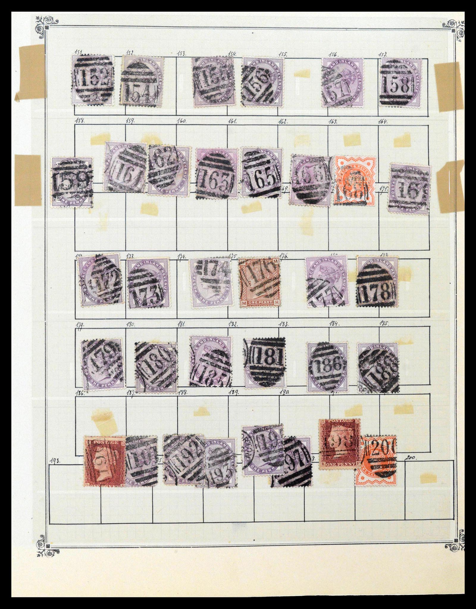 39266 0004 - Postzegelverzameling 39266 Engeland stempels 1880-1930.