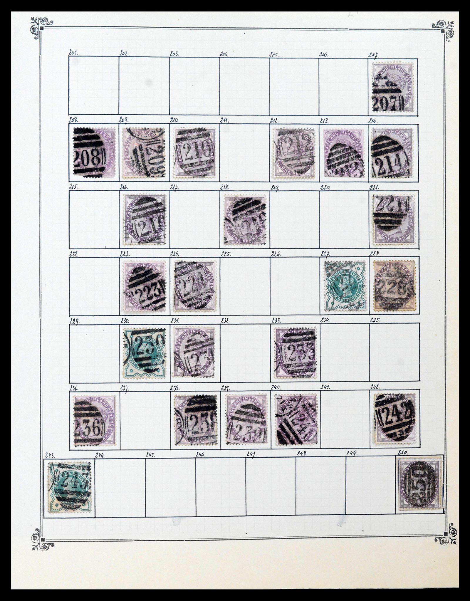 39266 0005 - Postzegelverzameling 39266 Engeland stempels 1880-1930.