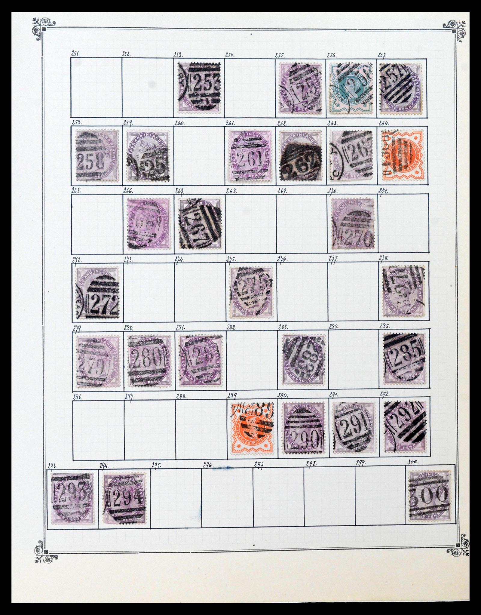 39266 0006 - Postzegelverzameling 39266 Engeland stempels 1880-1930.