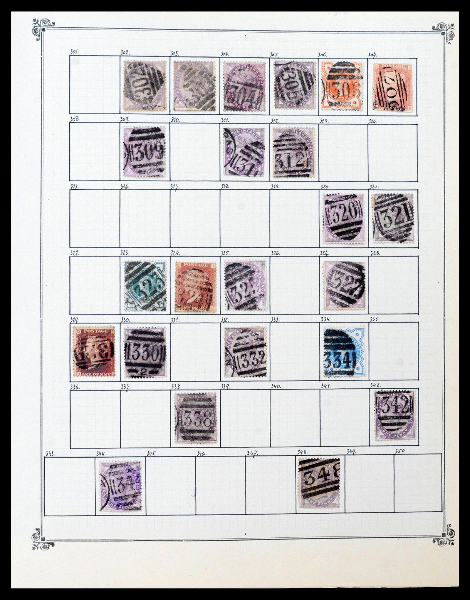 39266 0007 - Postzegelverzameling 39266 Engeland stempels 1880-1930.