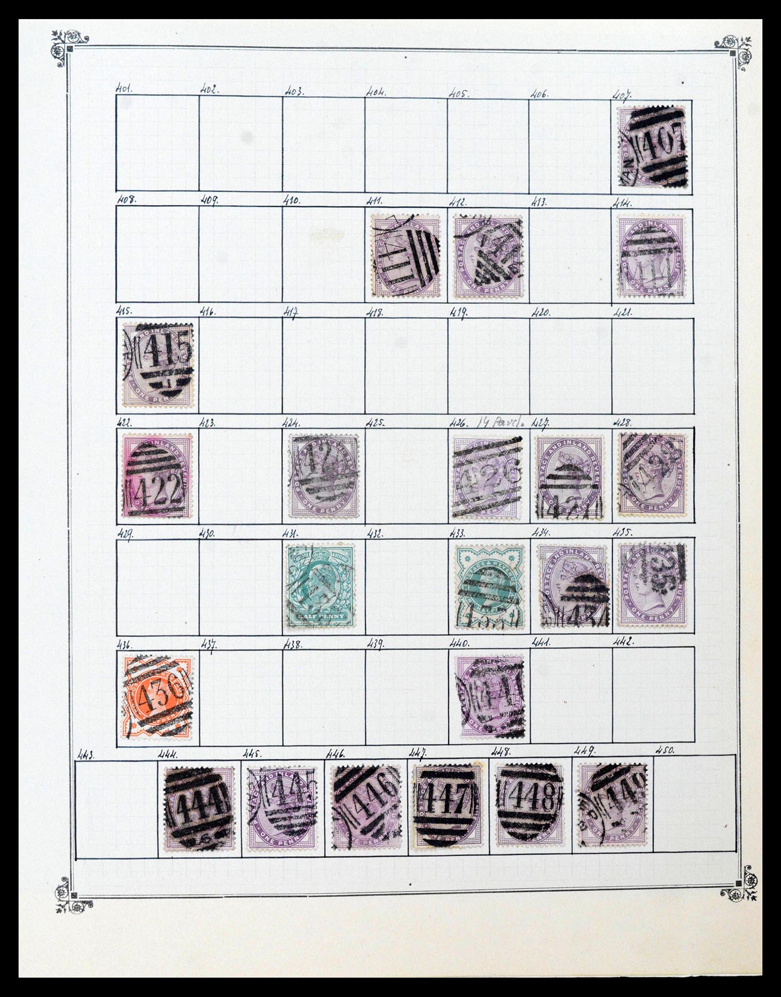 39266 0009 - Postzegelverzameling 39266 Engeland stempels 1880-1930.