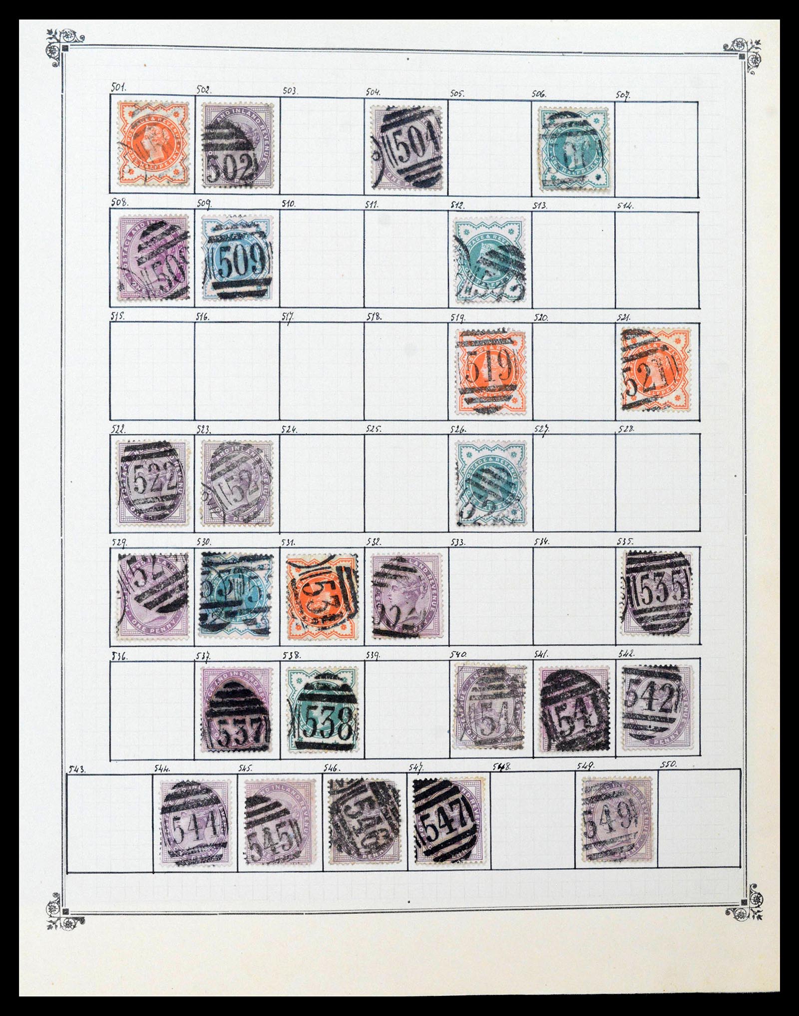 39266 0011 - Postzegelverzameling 39266 Engeland stempels 1880-1930.