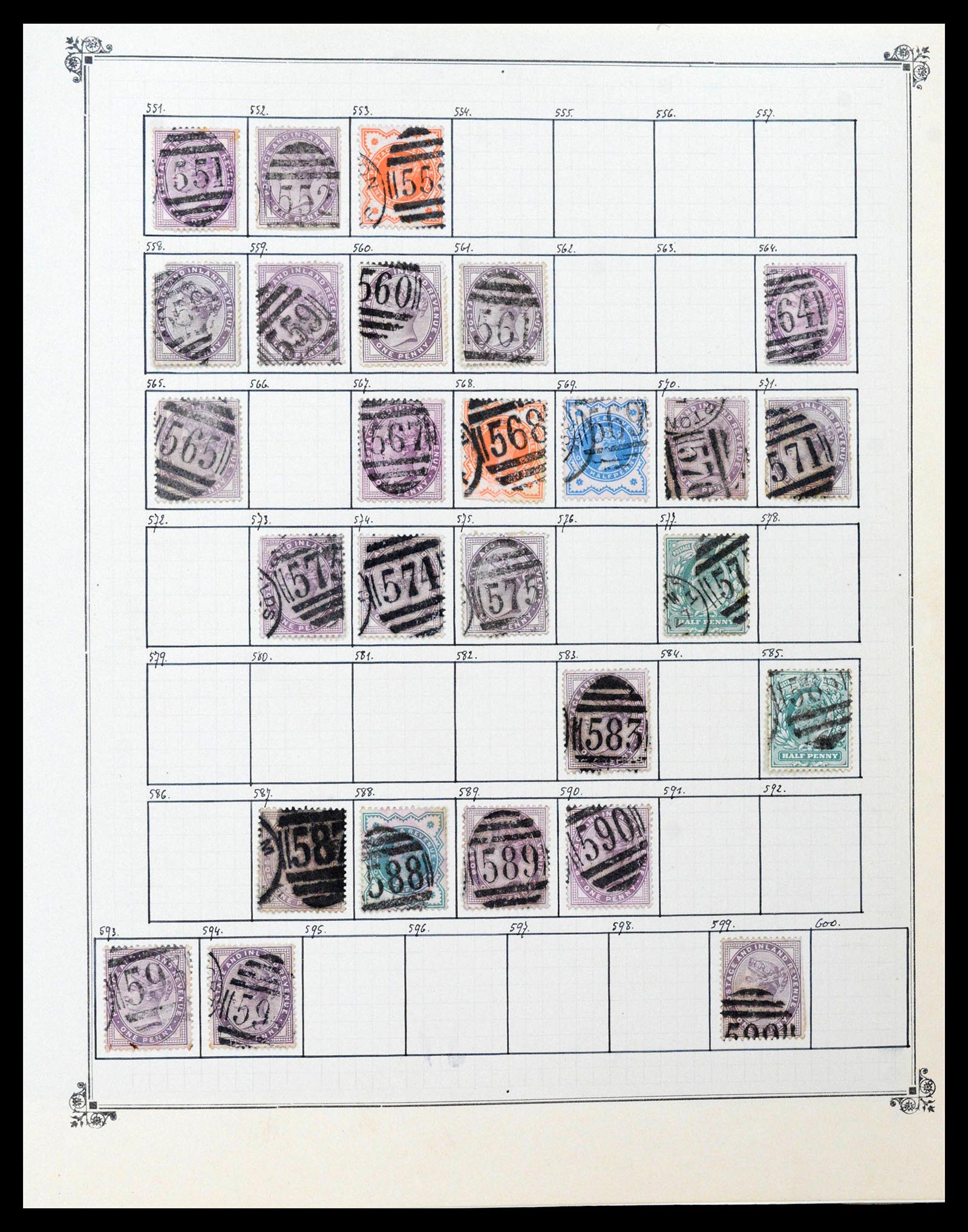39266 0012 - Postzegelverzameling 39266 Engeland stempels 1880-1930.