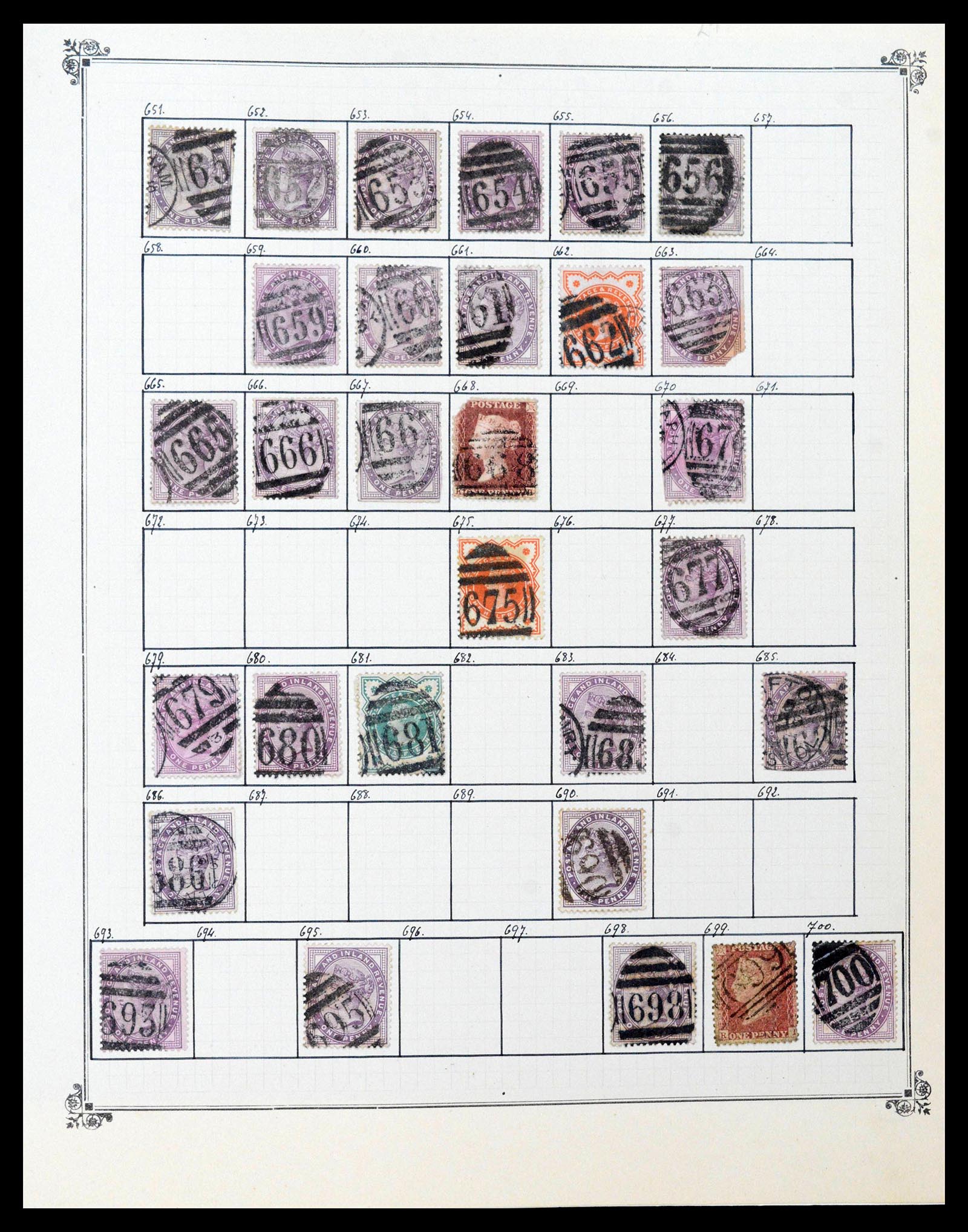 39266 0014 - Postzegelverzameling 39266 Engeland stempels 1880-1930.