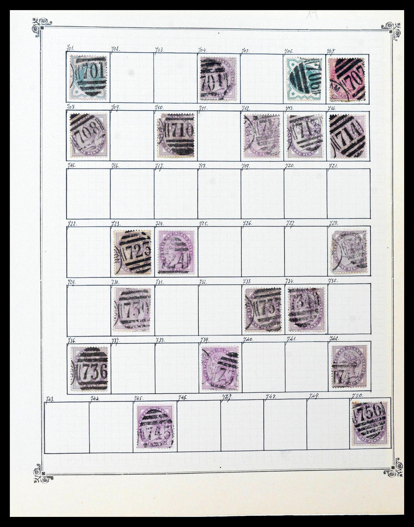 39266 0015 - Postzegelverzameling 39266 Engeland stempels 1880-1930.