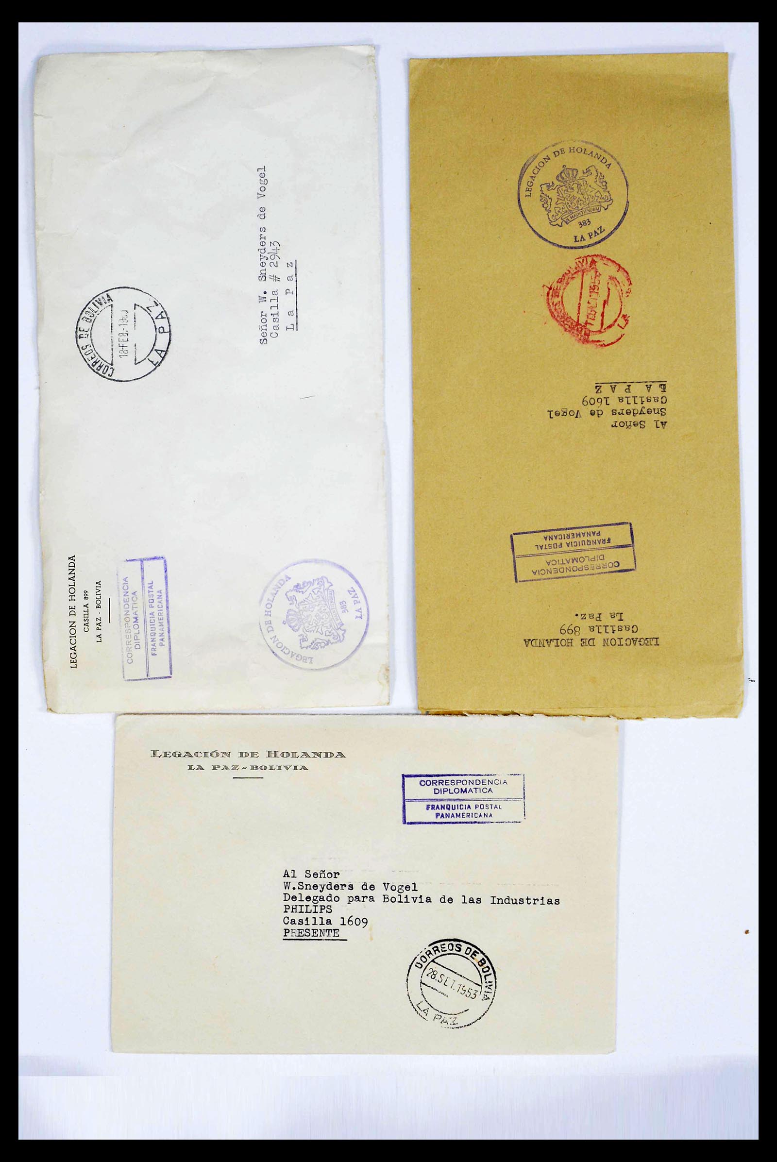 39271 0001 - Stamp collection 39271 Bolivia covers 1950-1980.