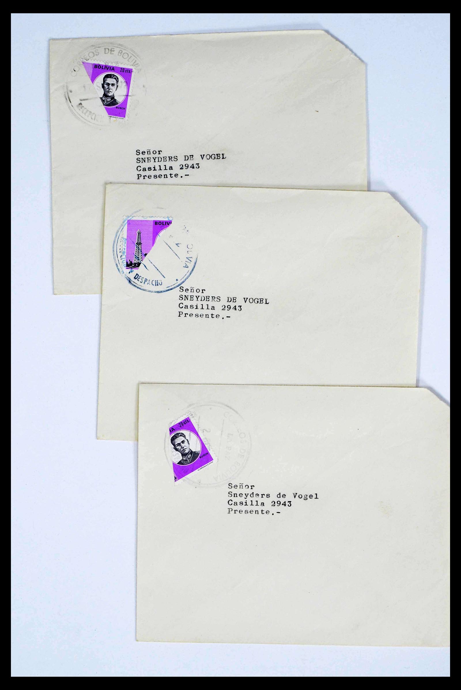 39271 0002 - Postzegelverzameling 39271 Bolivia brieven 1950-1980.