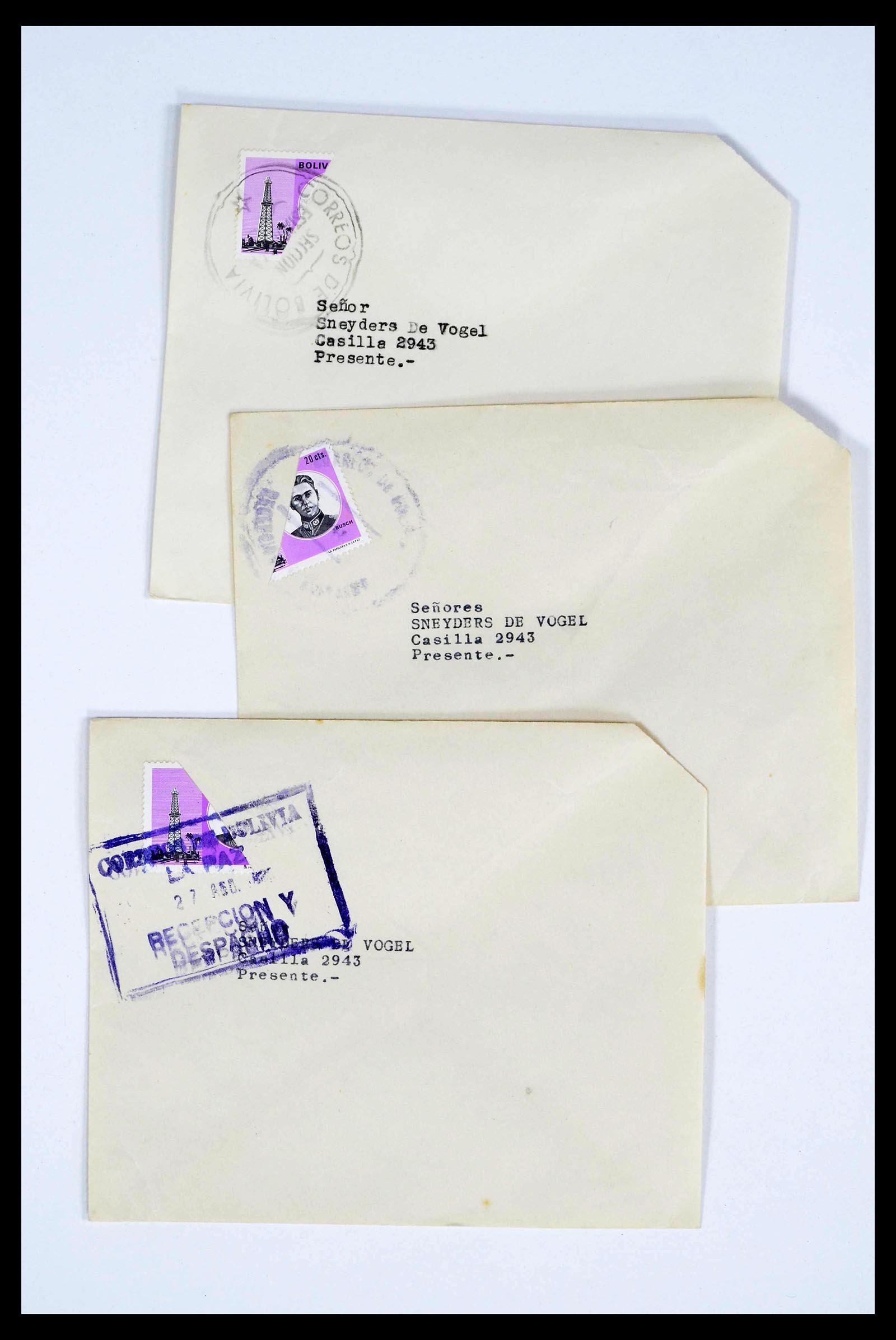 39271 0003 - Postzegelverzameling 39271 Bolivia brieven 1950-1980.