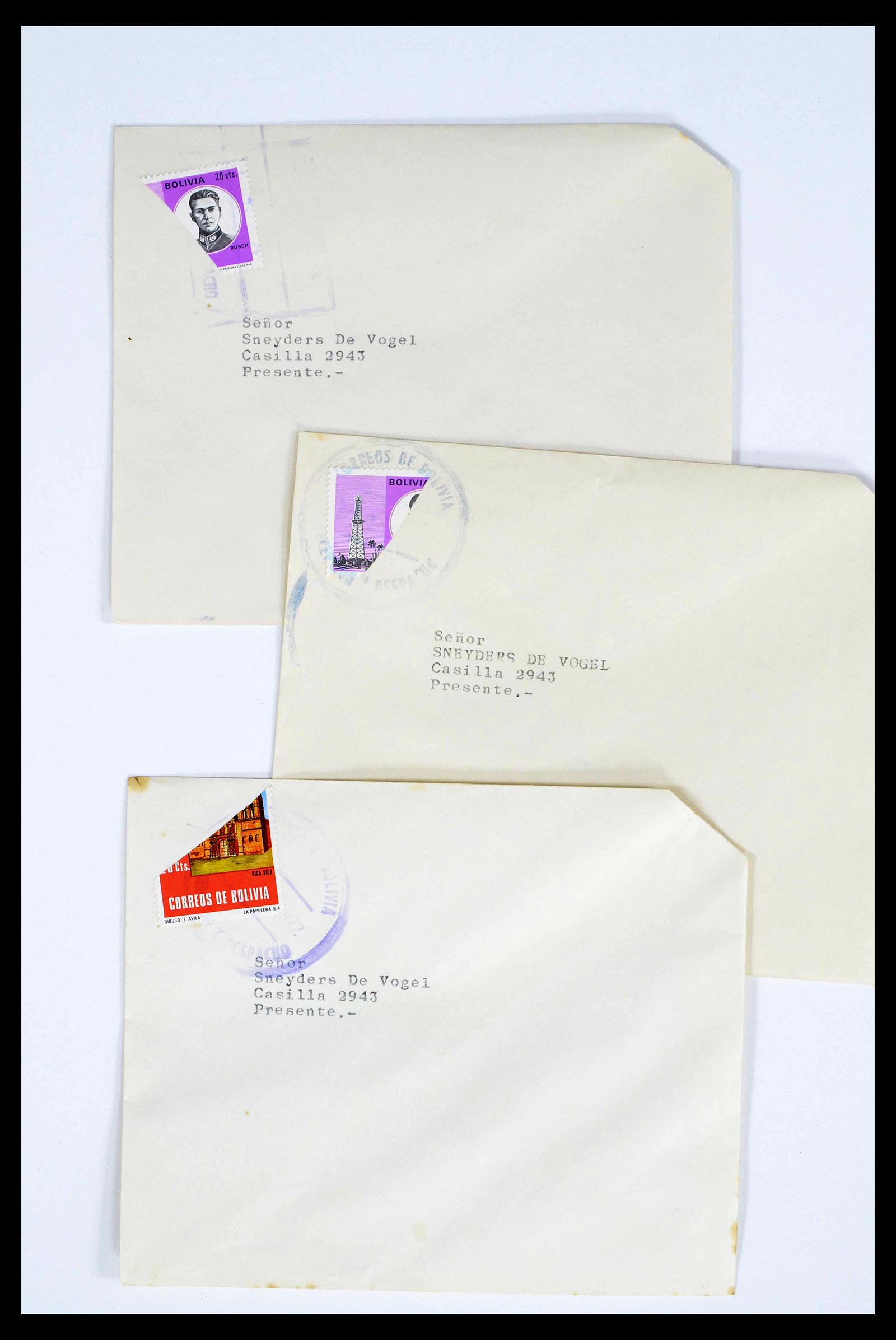 39271 0004 - Postzegelverzameling 39271 Bolivia brieven 1950-1980.