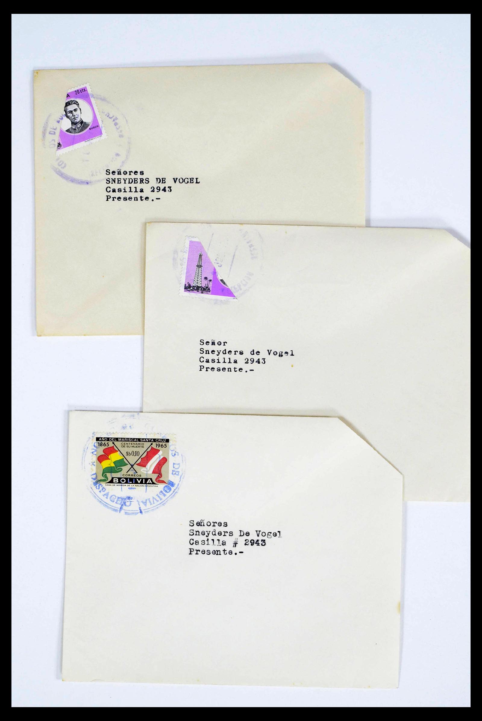 39271 0005 - Postzegelverzameling 39271 Bolivia brieven 1950-1980.