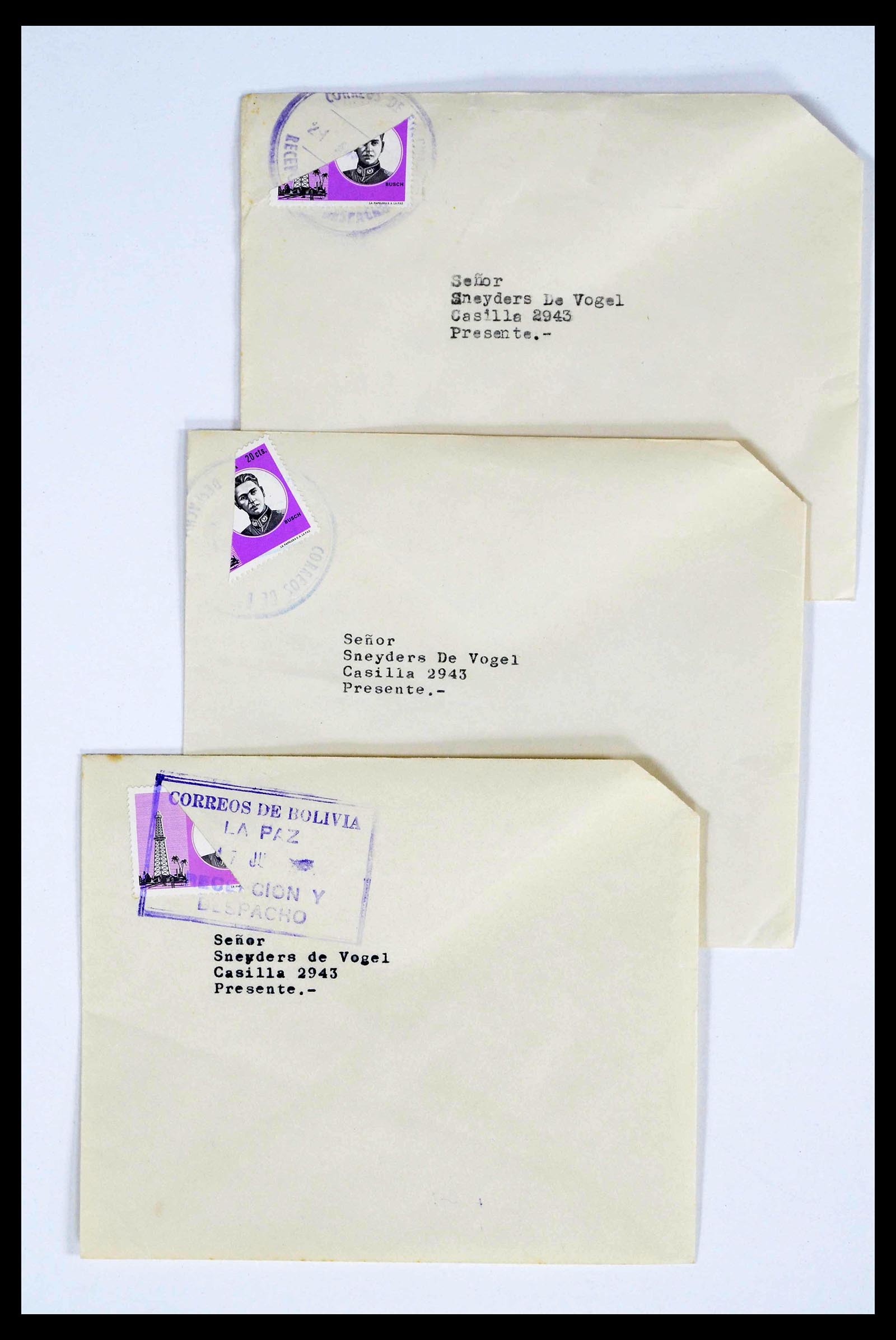 39271 0006 - Postzegelverzameling 39271 Bolivia brieven 1950-1980.