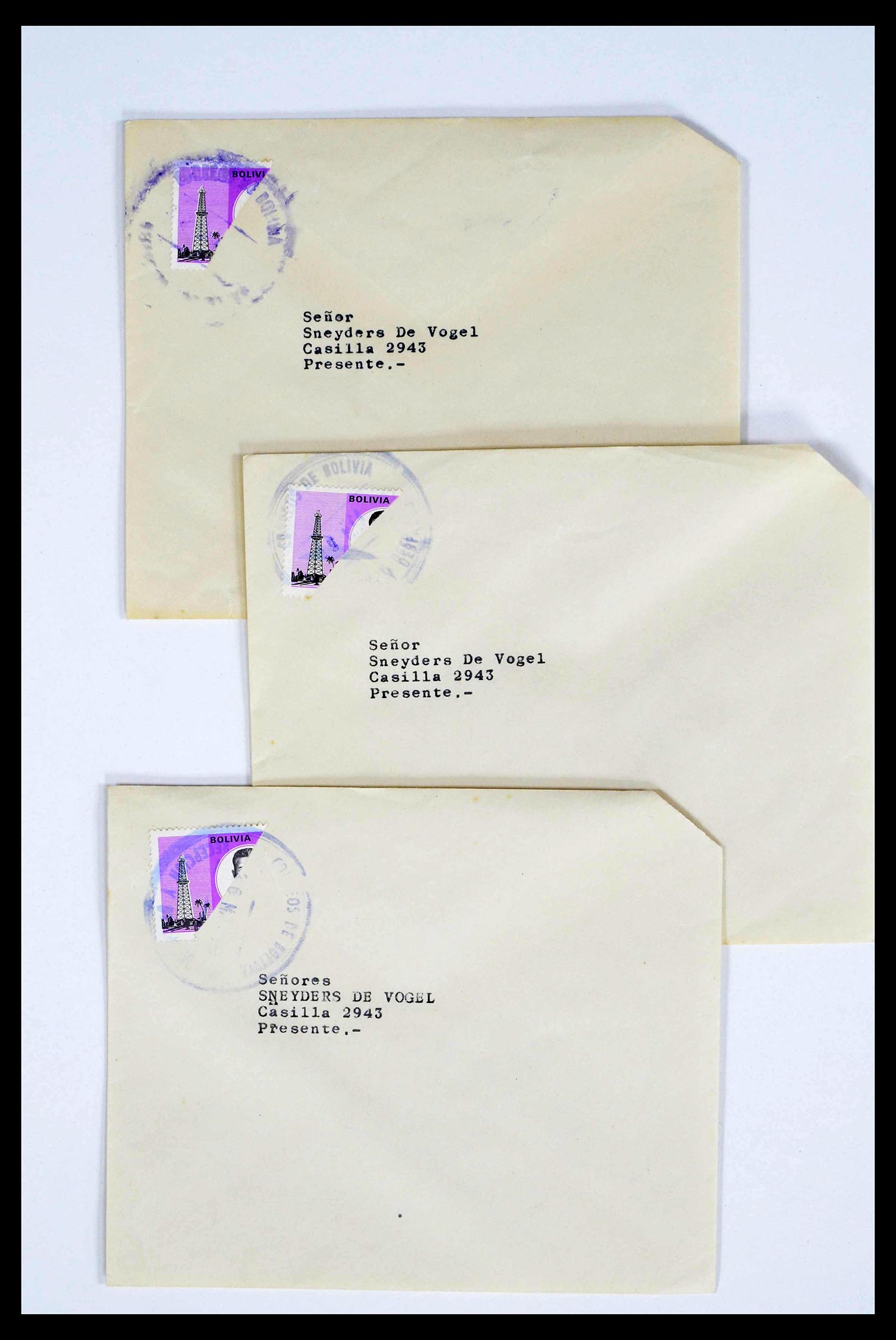 39271 0007 - Postzegelverzameling 39271 Bolivia brieven 1950-1980.