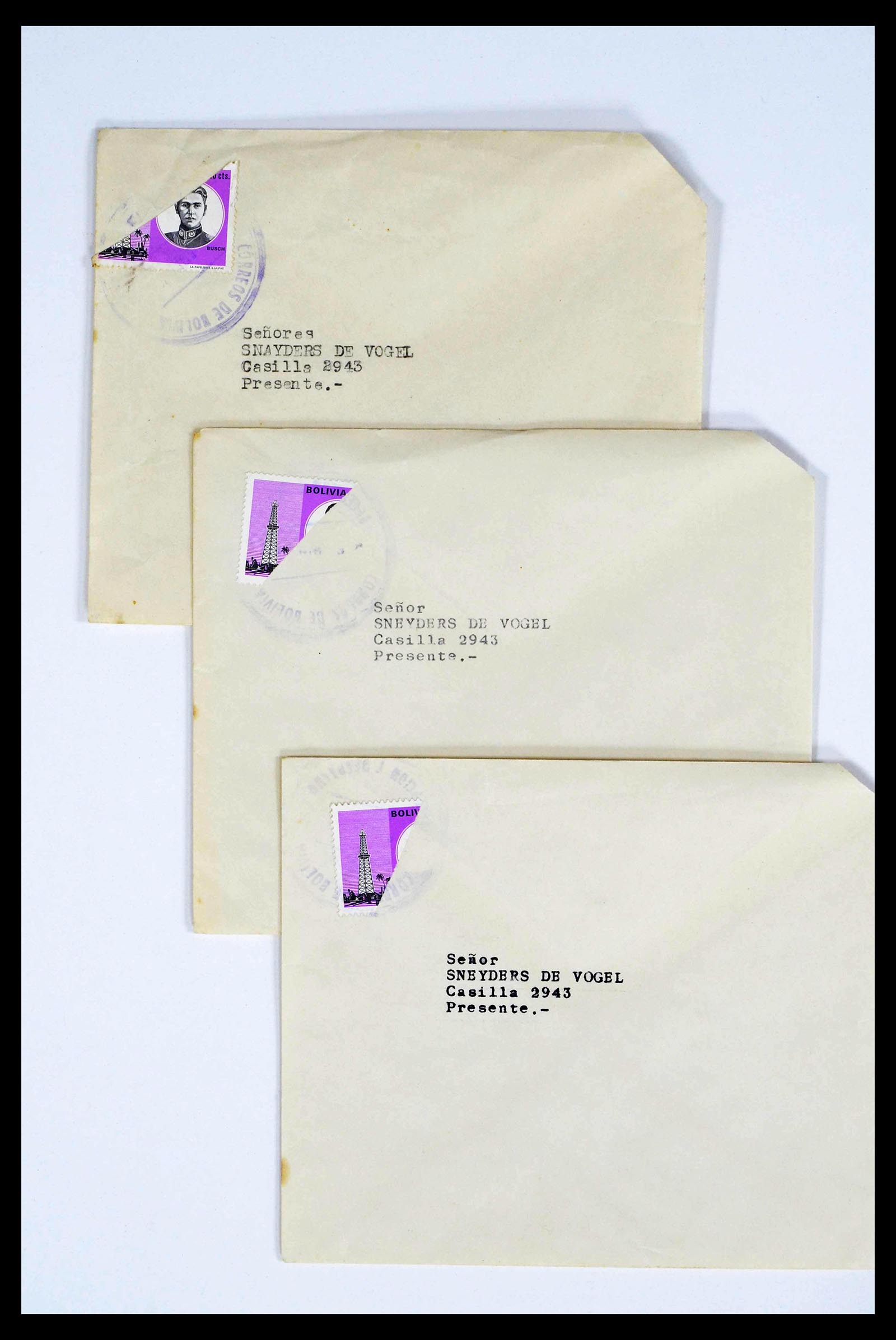 39271 0009 - Postzegelverzameling 39271 Bolivia brieven 1950-1980.