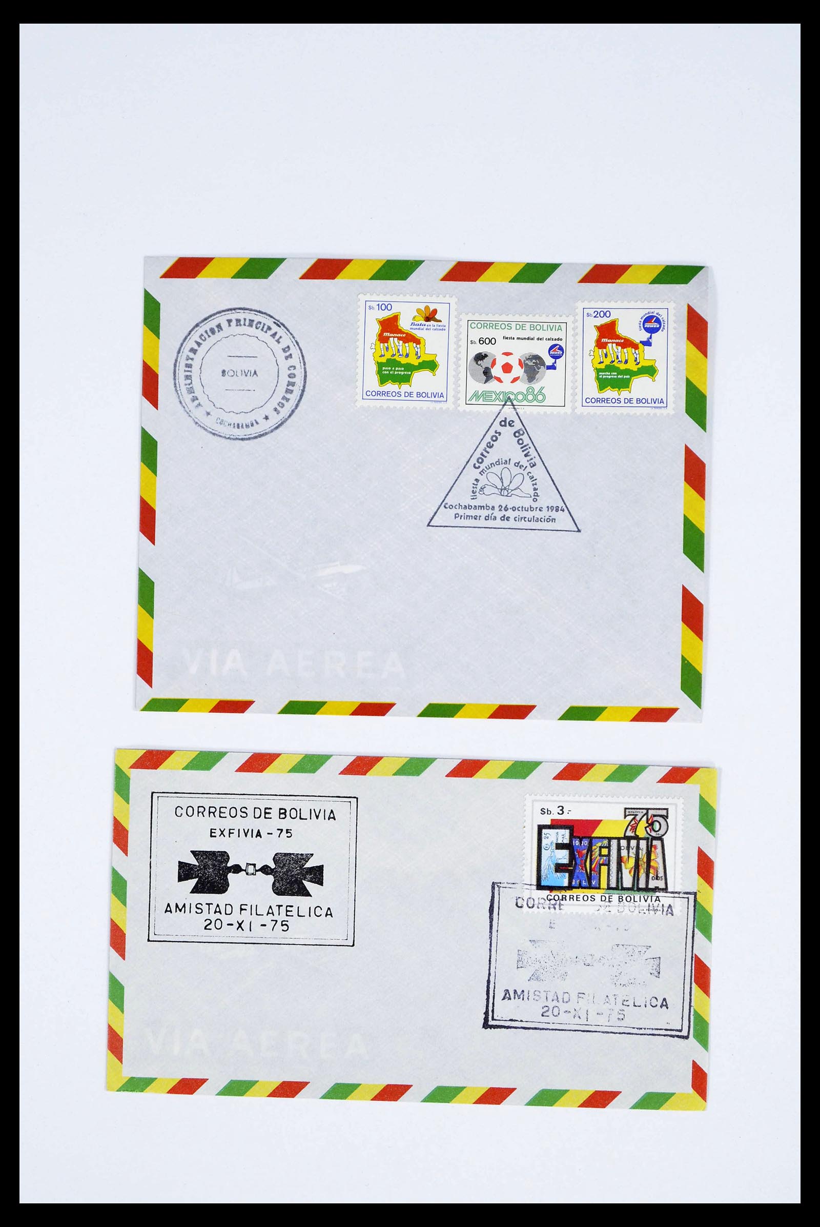 39271 0015 - Postzegelverzameling 39271 Bolivia brieven 1950-1980.