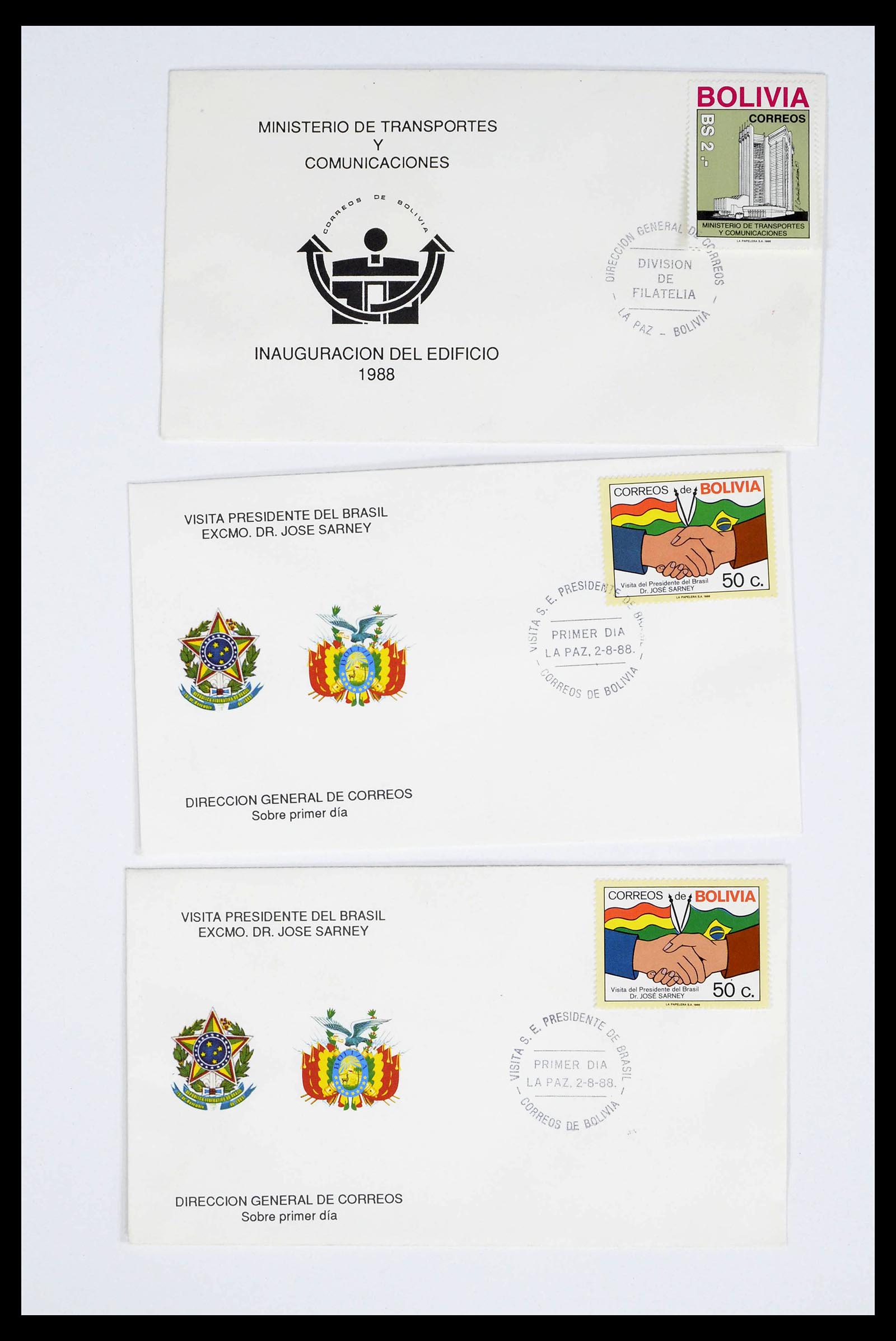 39271 0019 - Postzegelverzameling 39271 Bolivia brieven 1950-1980.