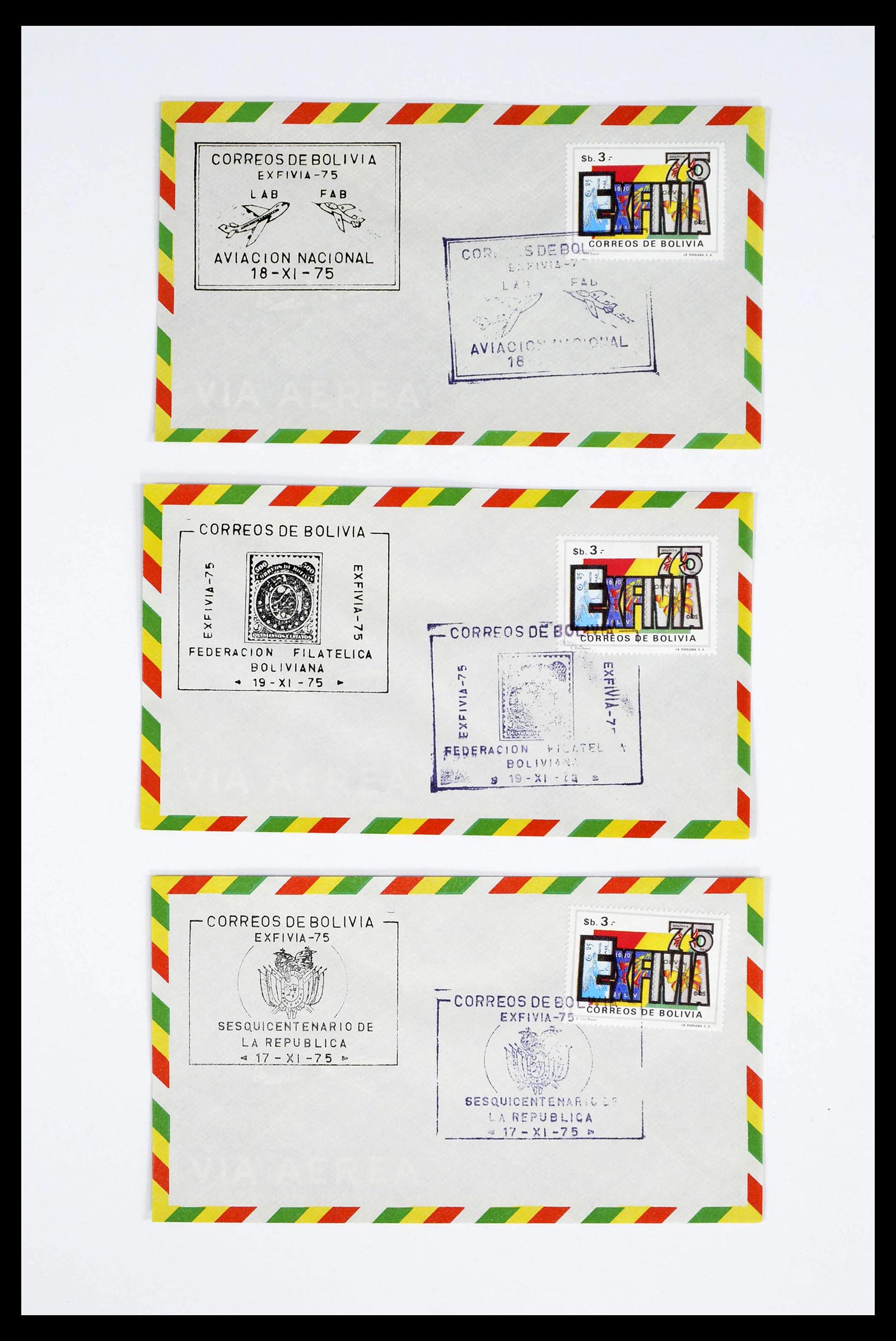 39271 0024 - Stamp collection 39271 Bolivia covers 1950-1980.