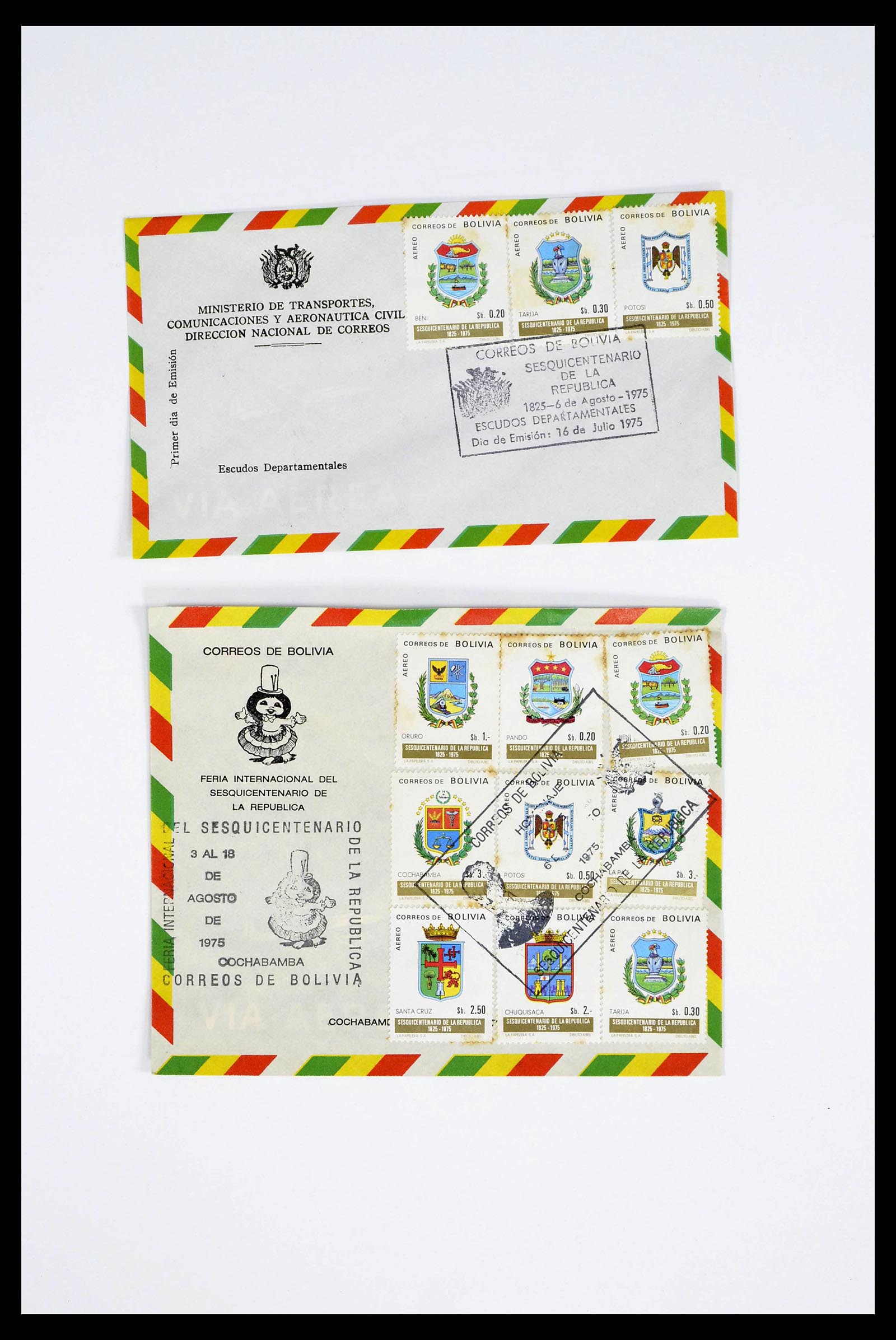 39271 0026 - Stamp collection 39271 Bolivia covers 1950-1980.