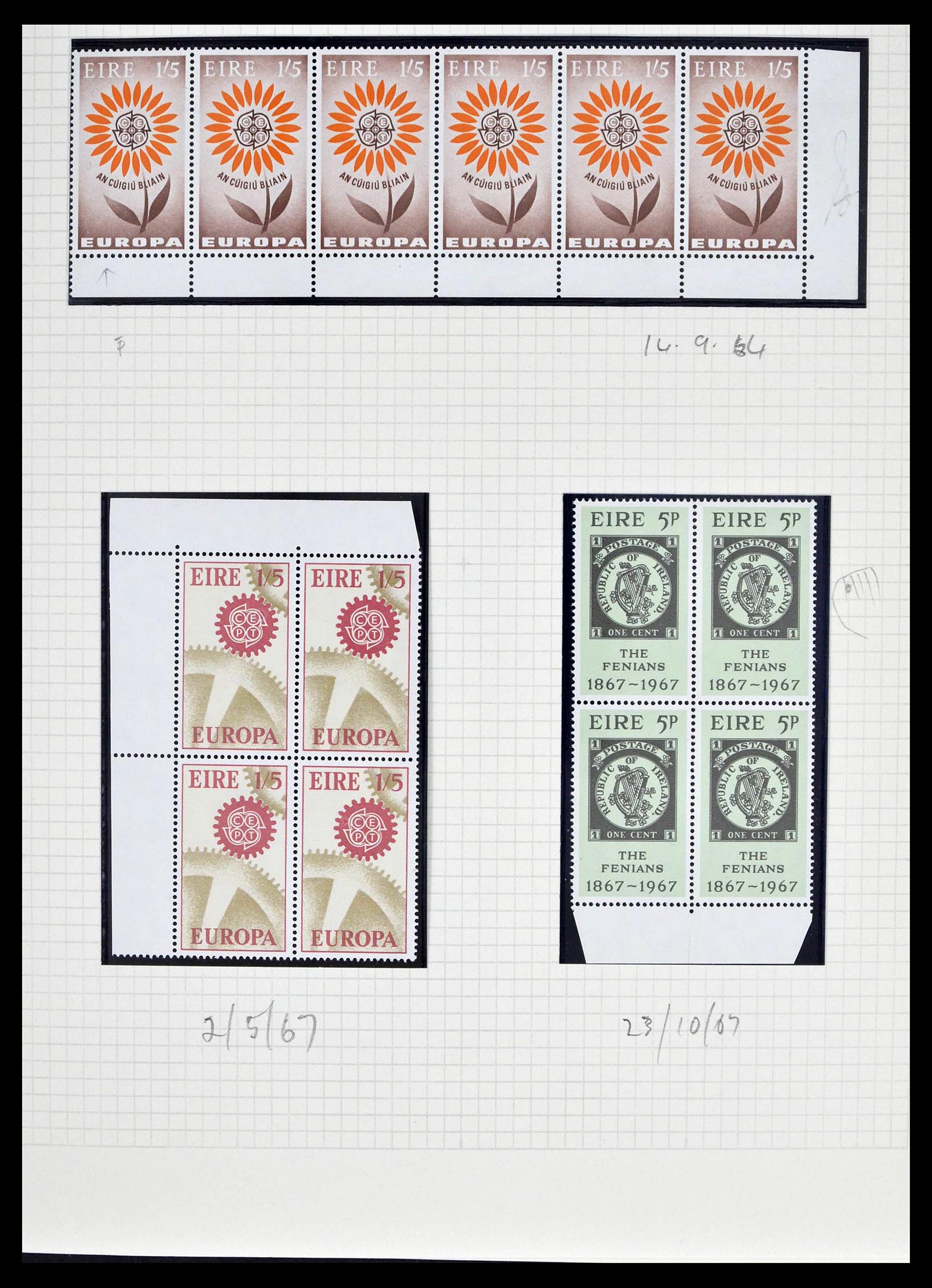 39272 0004 - Stamp collection 39272 Ireland plateflaws and varities 1963-1981.