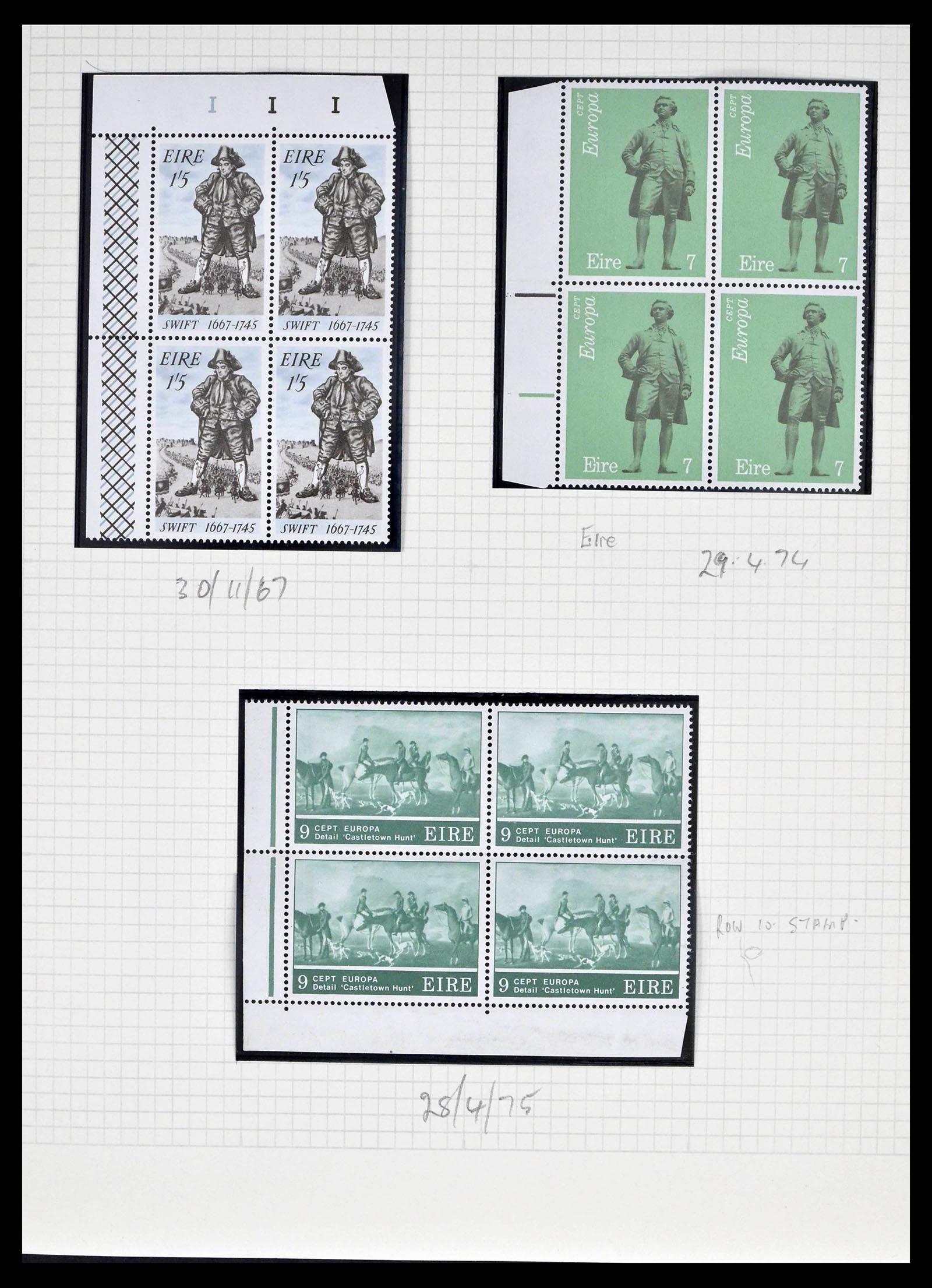 39272 0006 - Stamp collection 39272 Ireland plateflaws and varities 1963-1981.