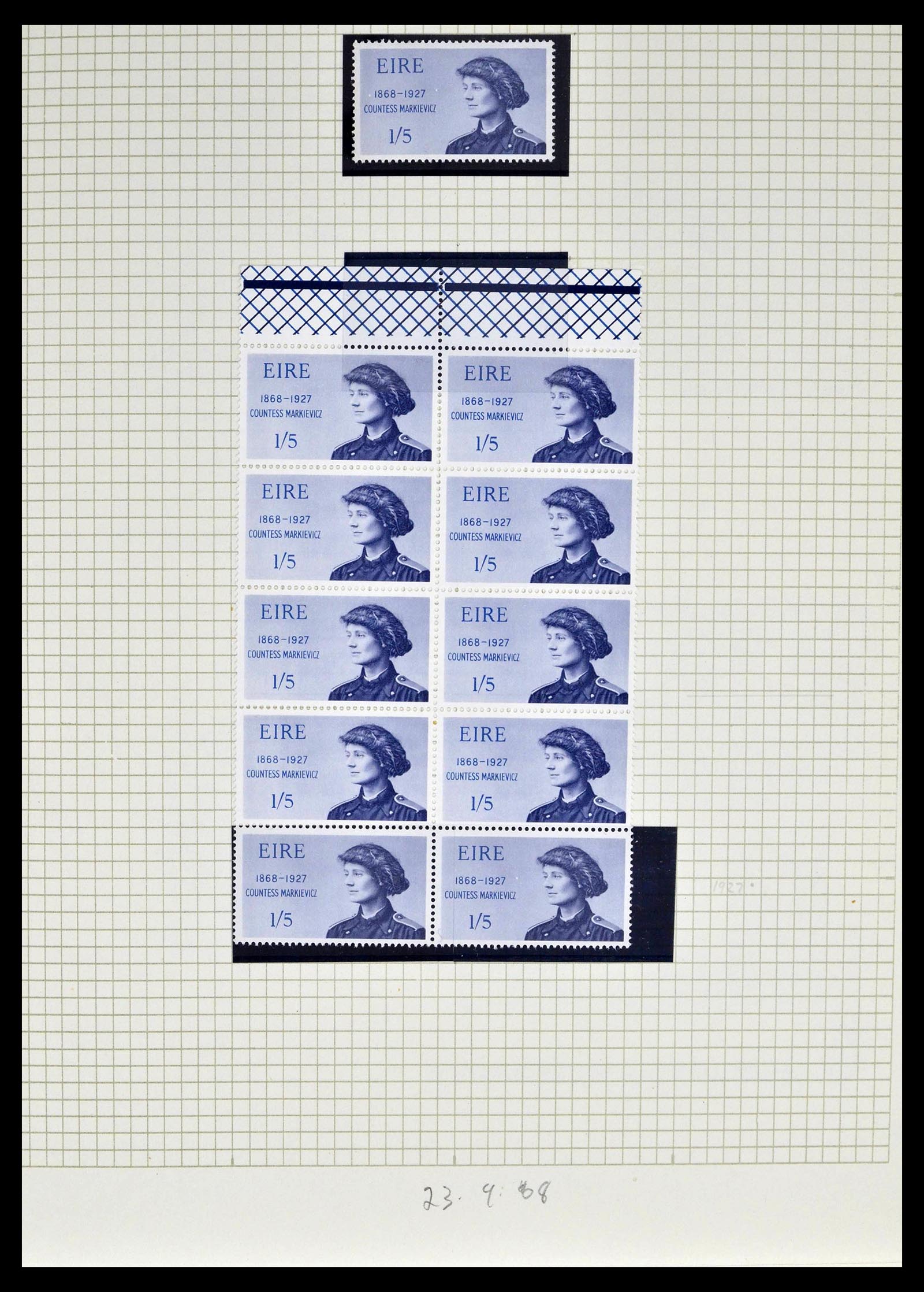 39272 0009 - Stamp collection 39272 Ireland plateflaws and varities 1963-1981.
