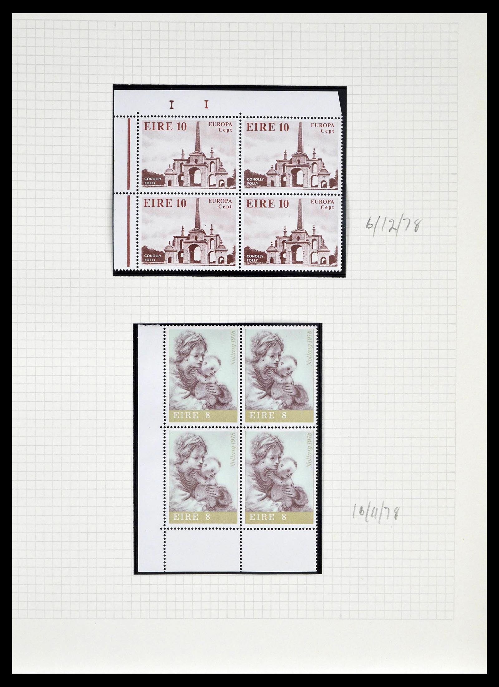 39272 0066 - Stamp collection 39272 Ireland plateflaws and varities 1963-1981.
