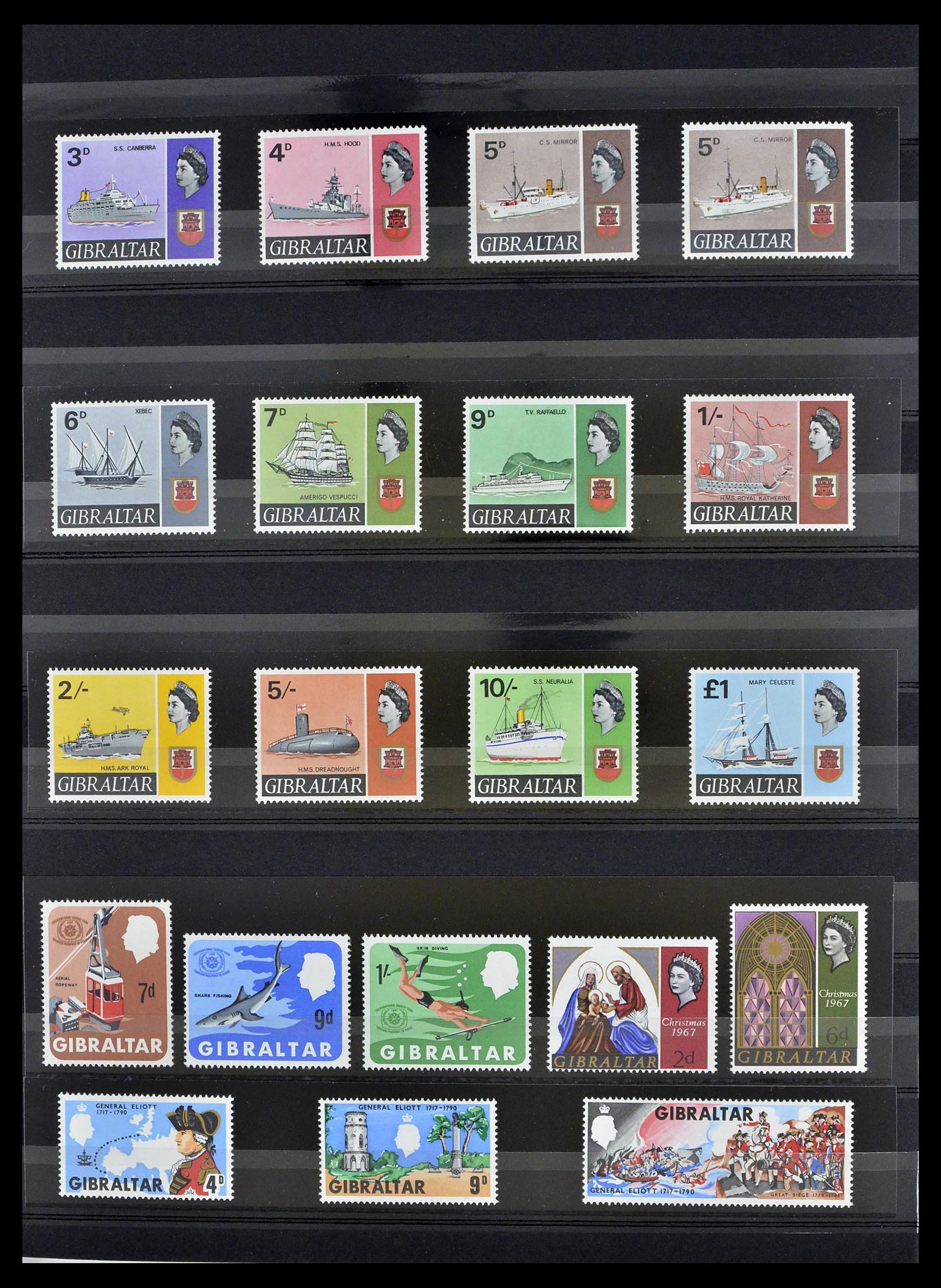 39278 0007 - Stamp collection 39278 Gibraltar 1935-1980.