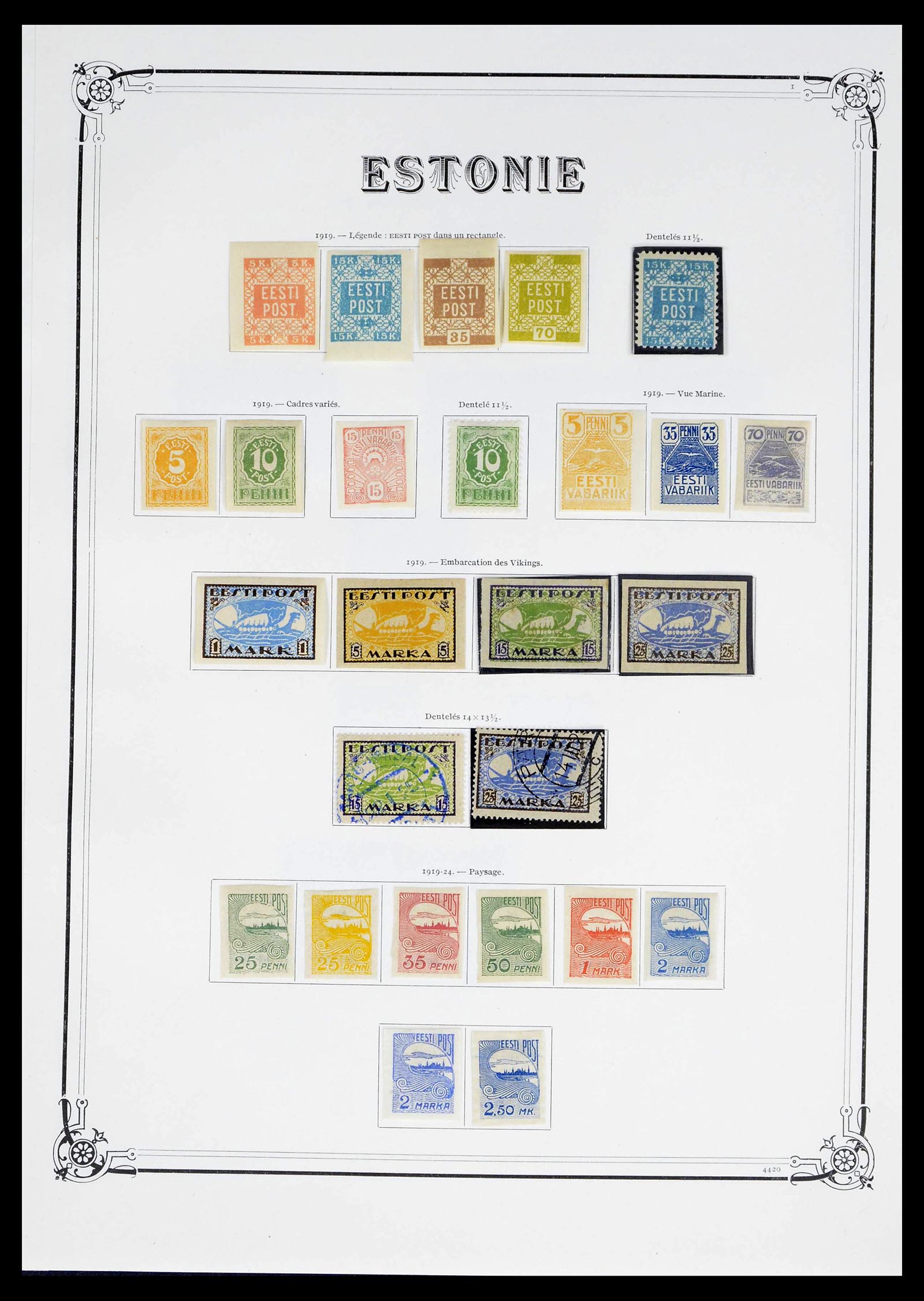 39281 0001 - Stamp collection 39281 Estonia 1919-1940.
