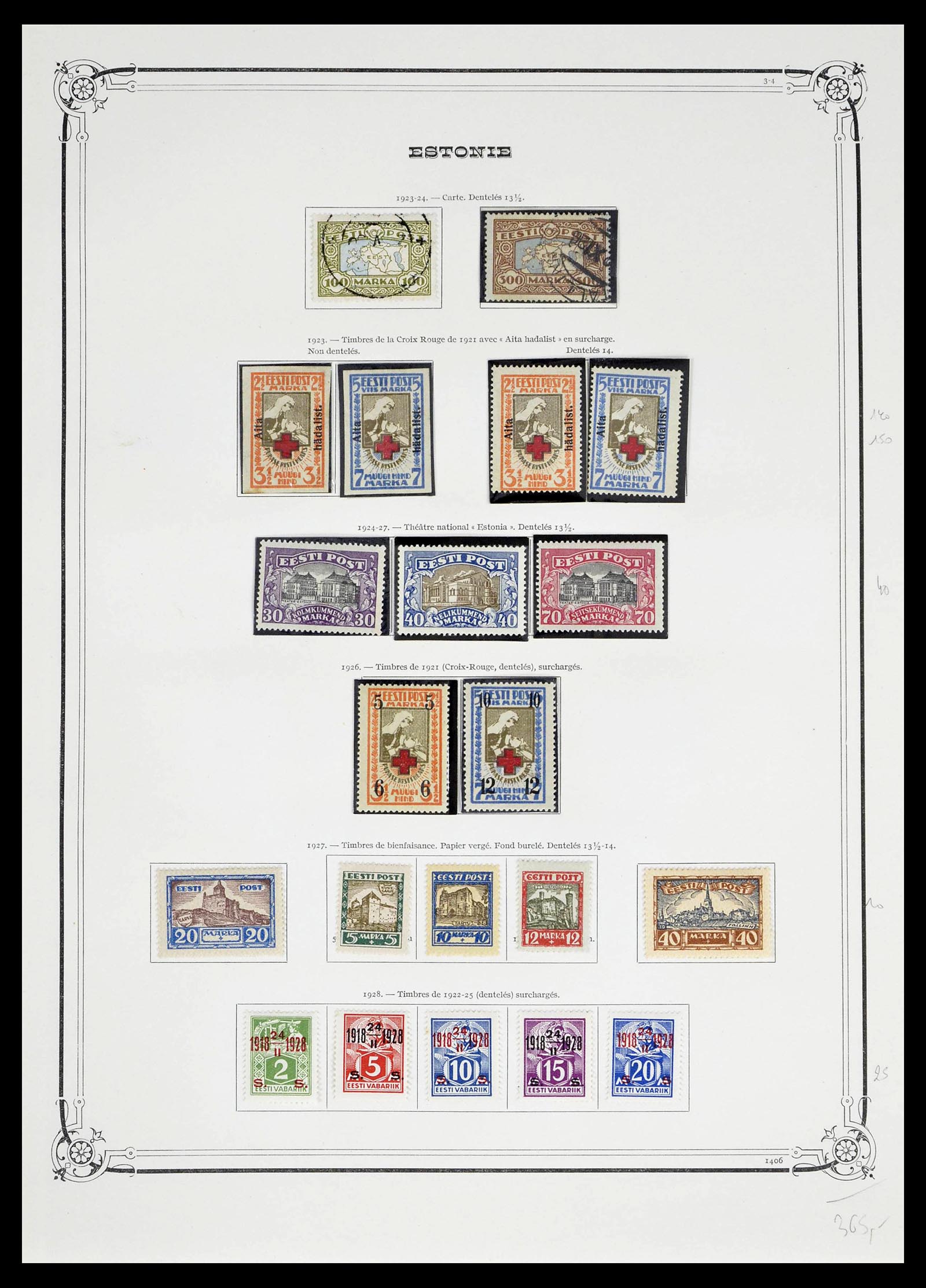 39281 0004 - Stamp collection 39281 Estonia 1919-1940.