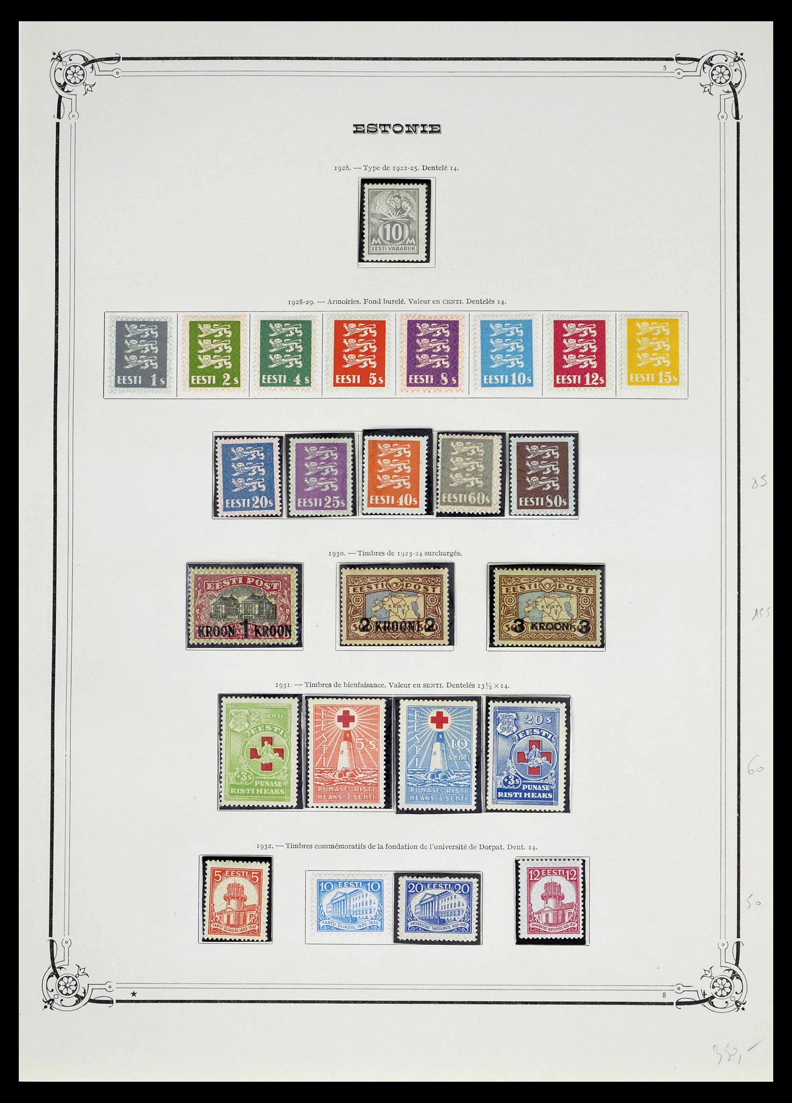 39281 0005 - Stamp collection 39281 Estonia 1919-1940.