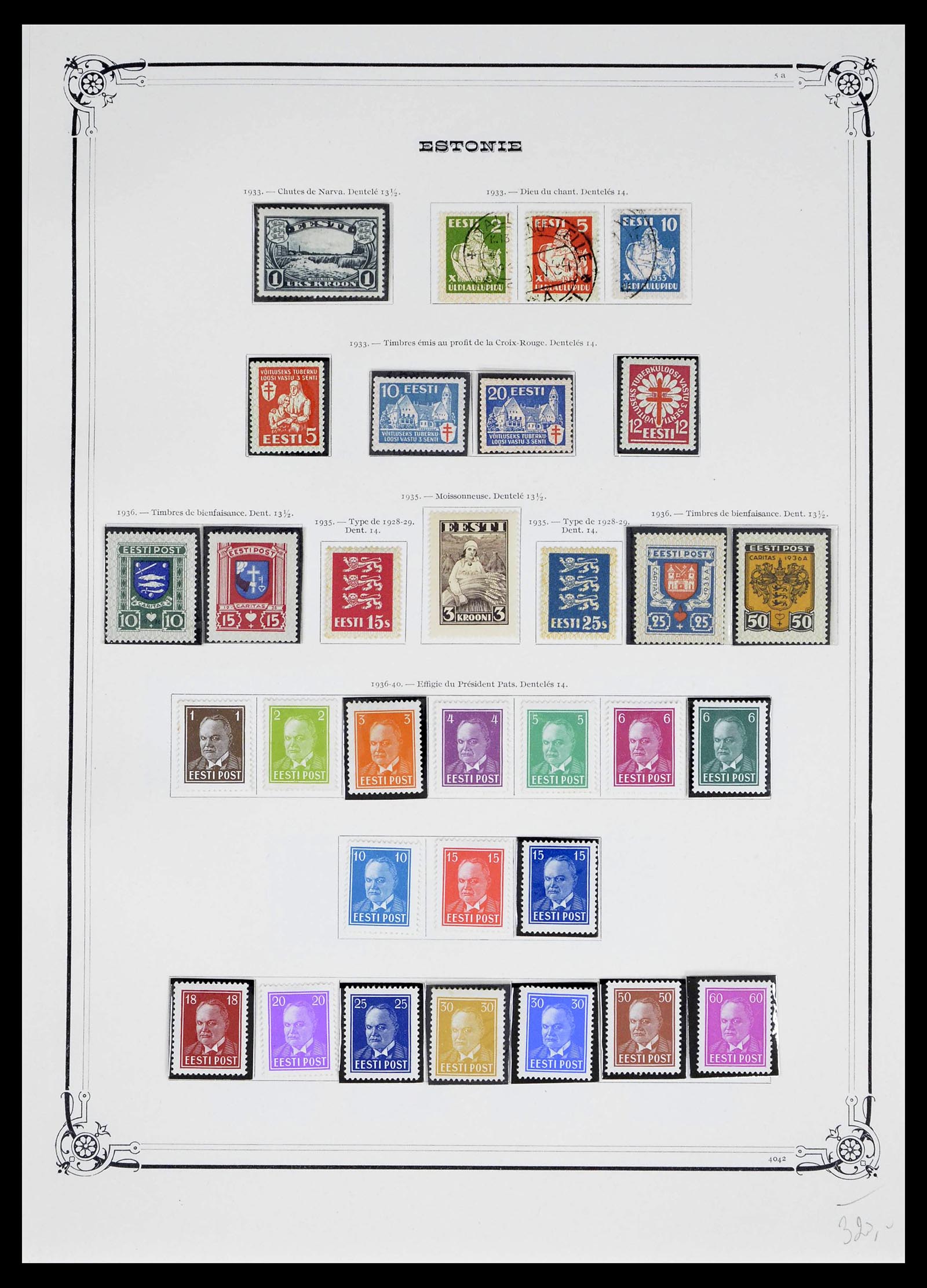 39281 0006 - Stamp collection 39281 Estonia 1919-1940.