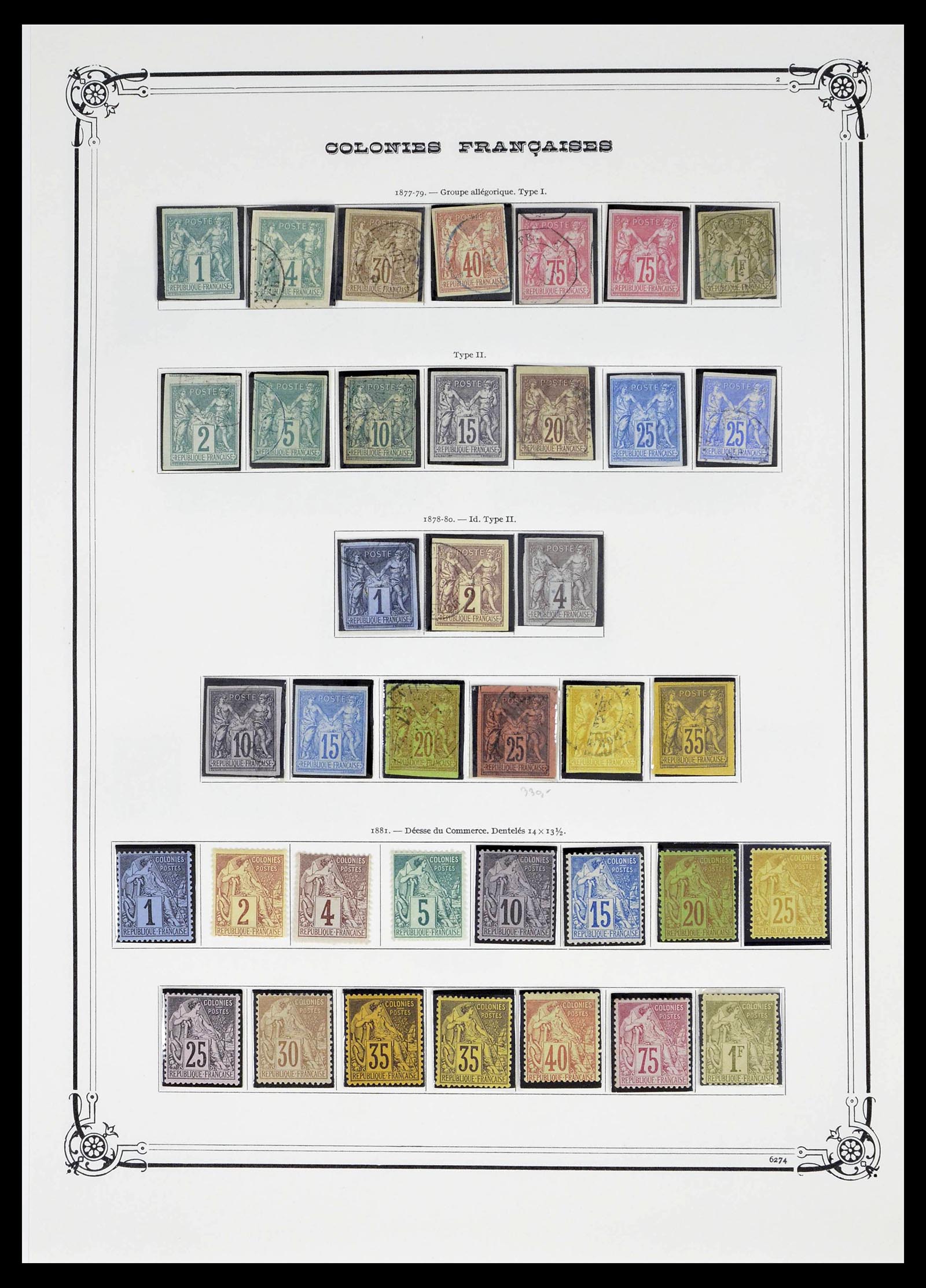 39283 0002 - Stamp collection 39283 French colonies 1859-1946.