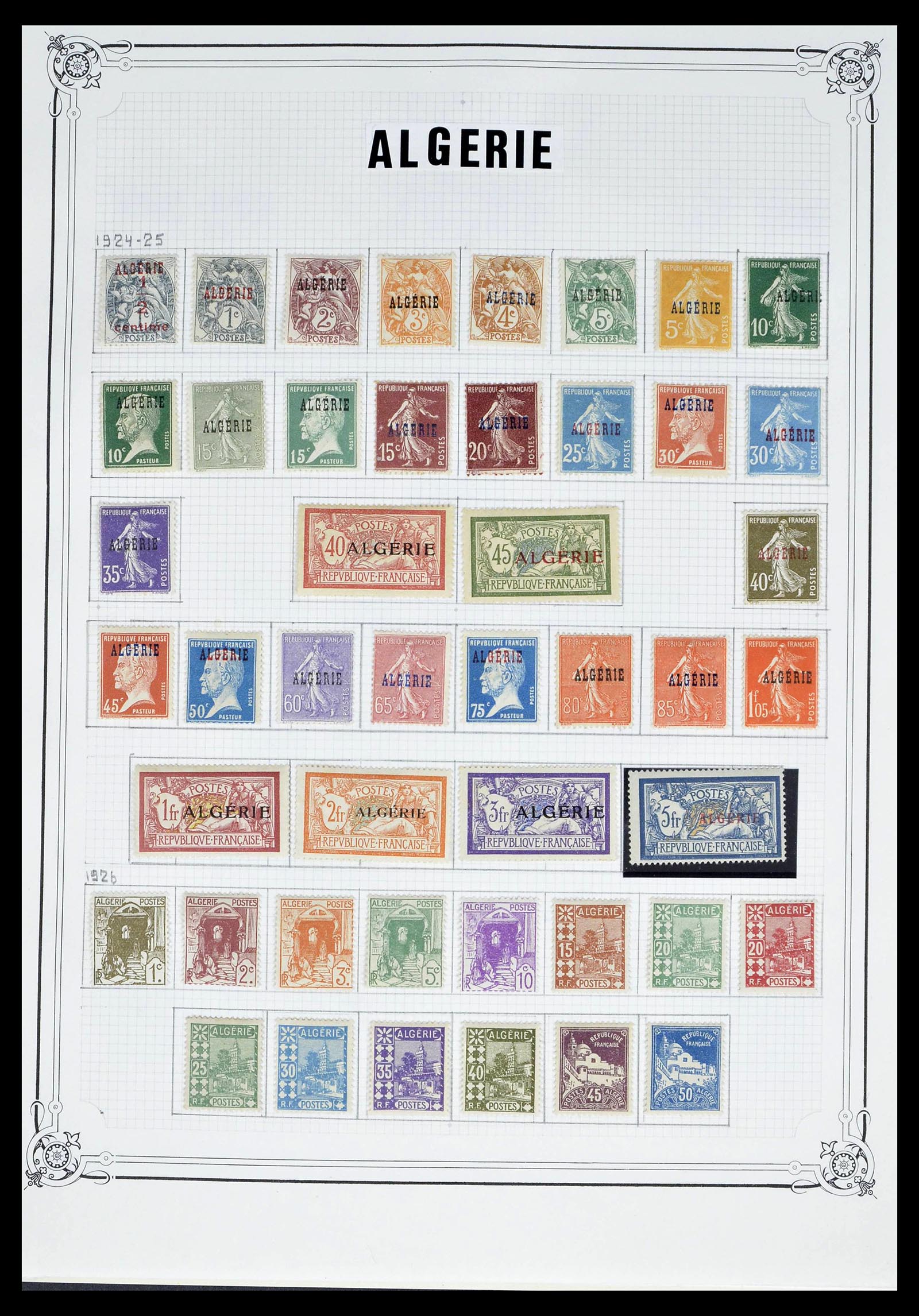 39284 0001 - Postzegelverzameling 39284 Algerije 1924-1944.