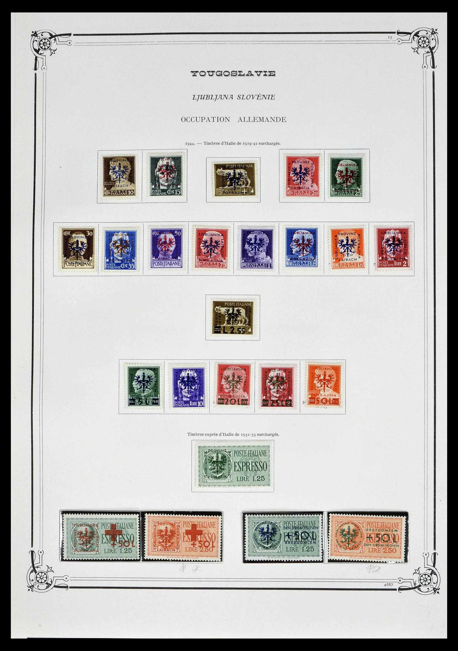 39290 0004 - Stamp collection 39290 Italian and German occupation of Lubljana 1941-19