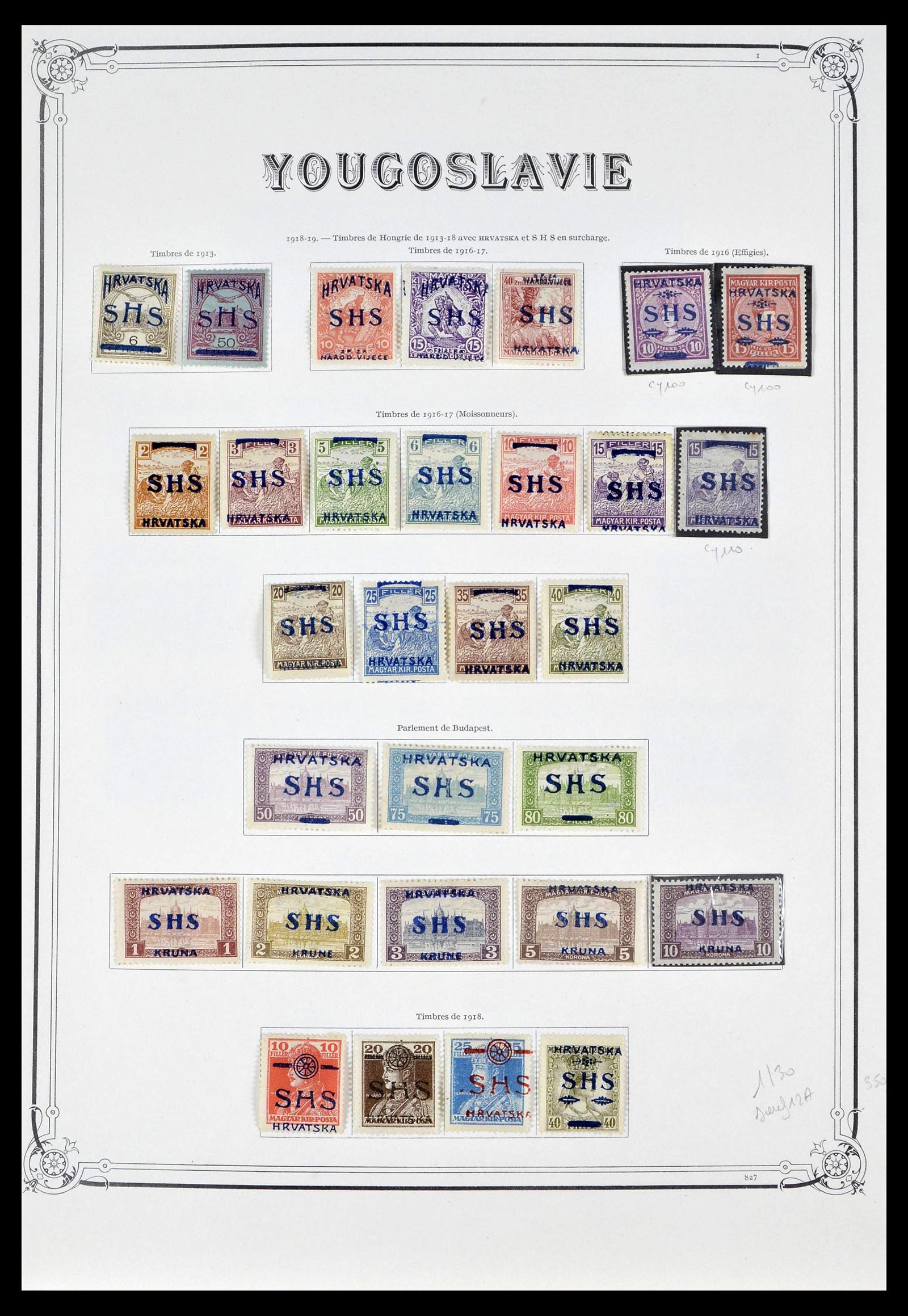 39294 0001 - Postzegelverzameling 39294 Joegoslavië 1918-1941.
