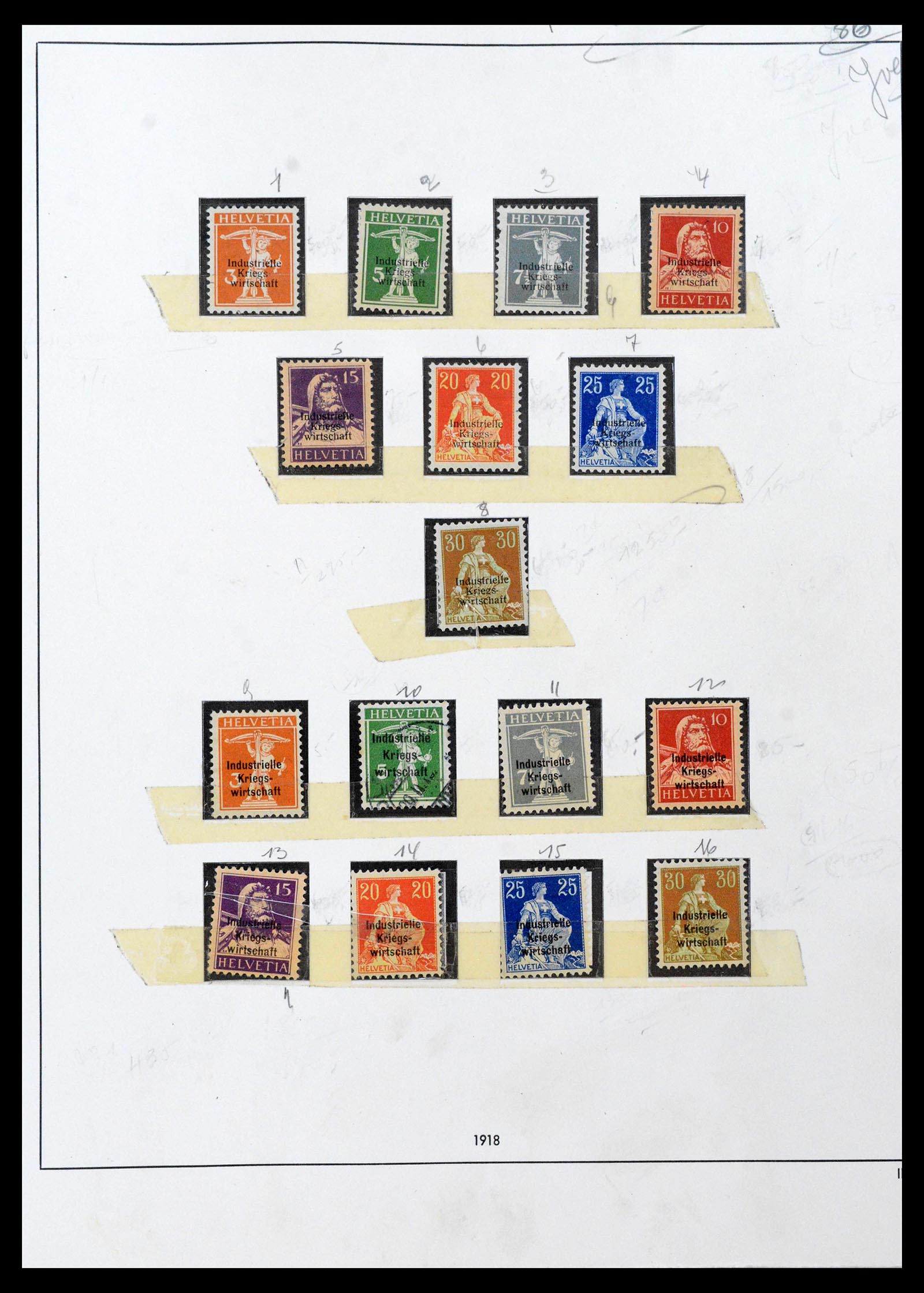39299 0001 - Postzegelverzameling 39299 Zwitserland dienst 1918-1950.