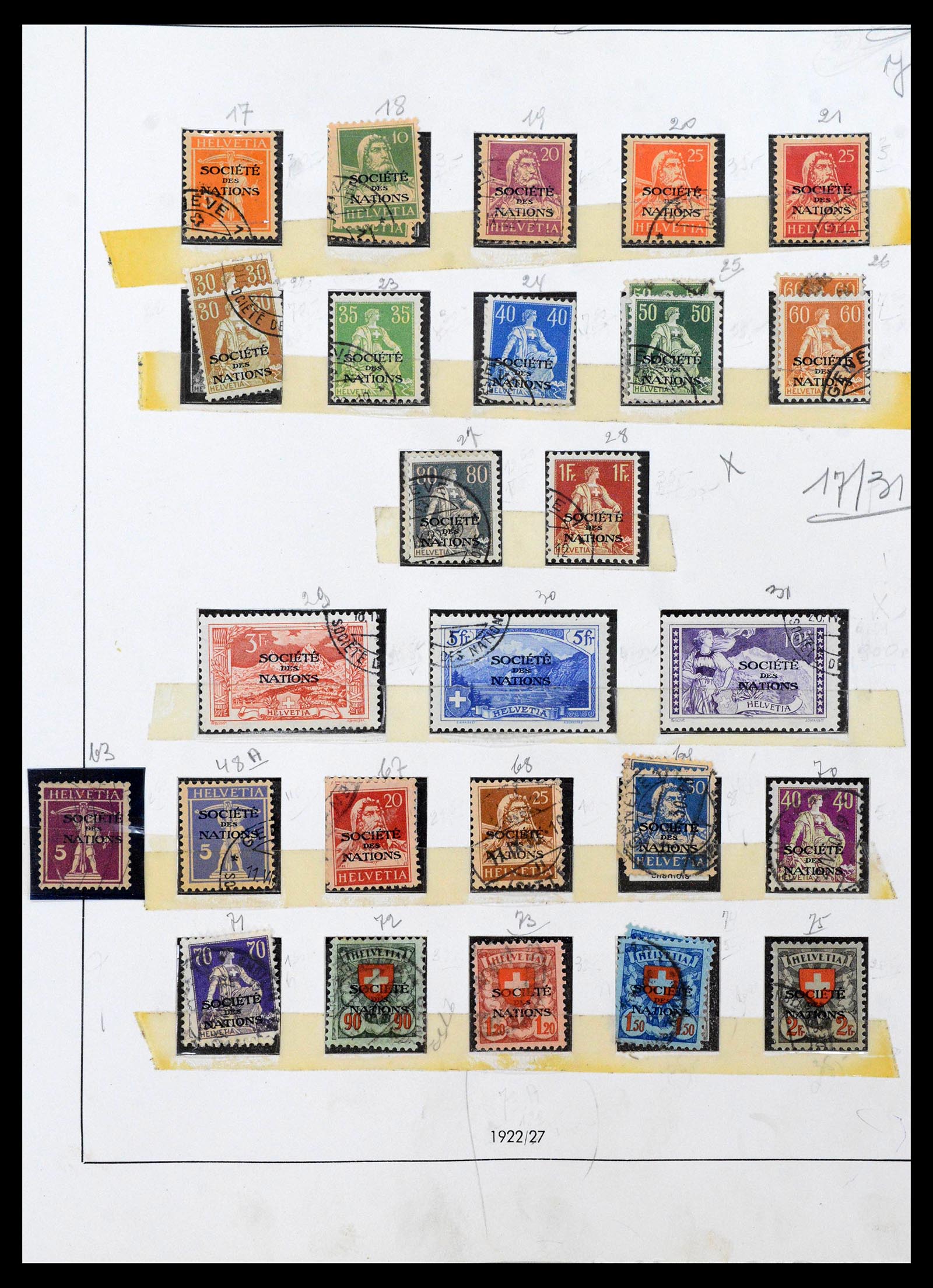39299 0002 - Postzegelverzameling 39299 Zwitserland dienst 1918-1950.