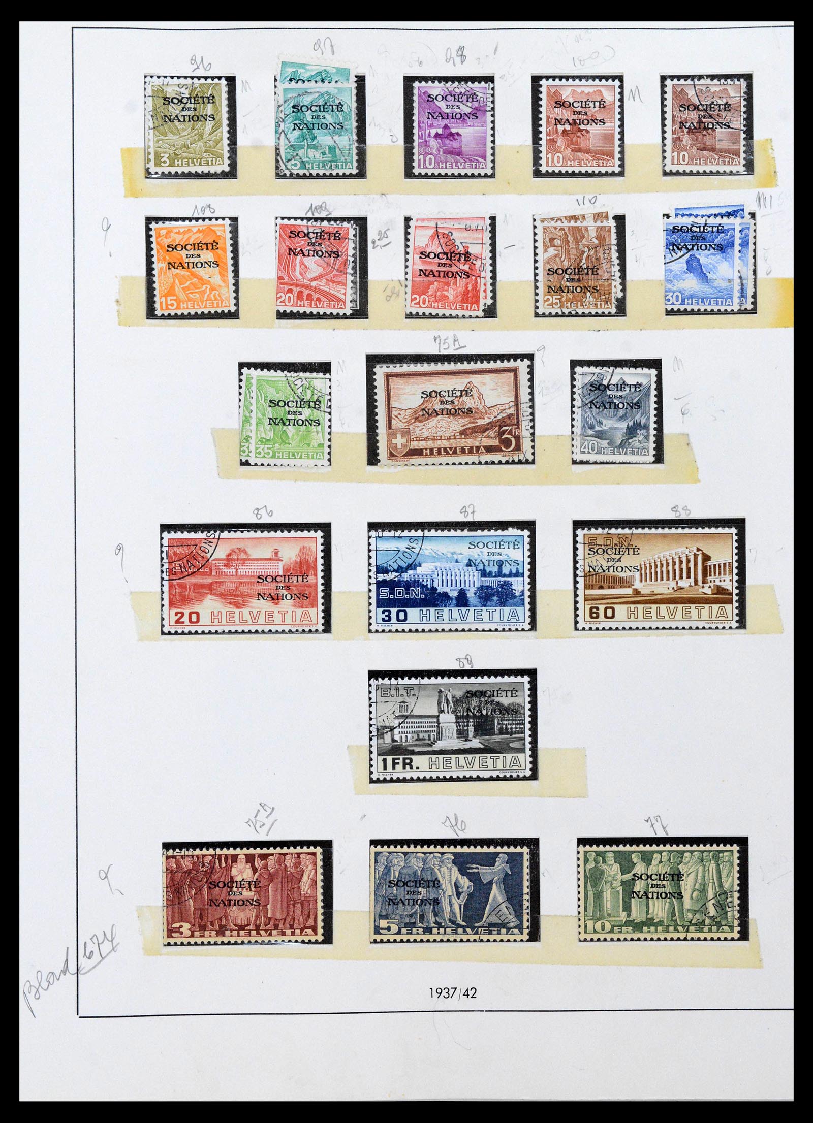 39299 0004 - Postzegelverzameling 39299 Zwitserland dienst 1918-1950.