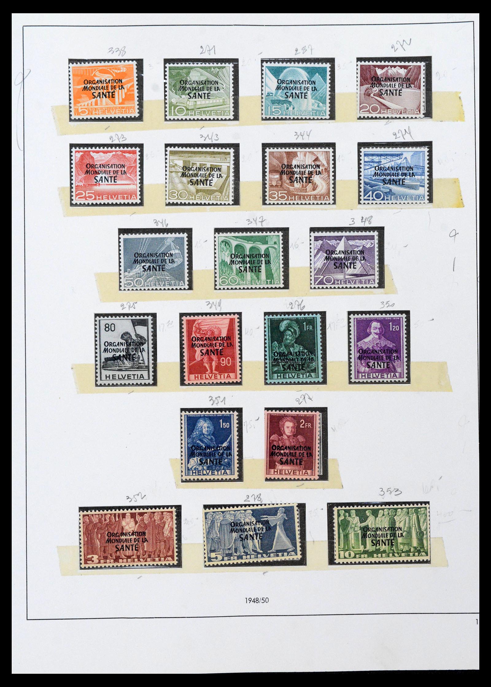 39299 0008 - Postzegelverzameling 39299 Zwitserland dienst 1918-1950.