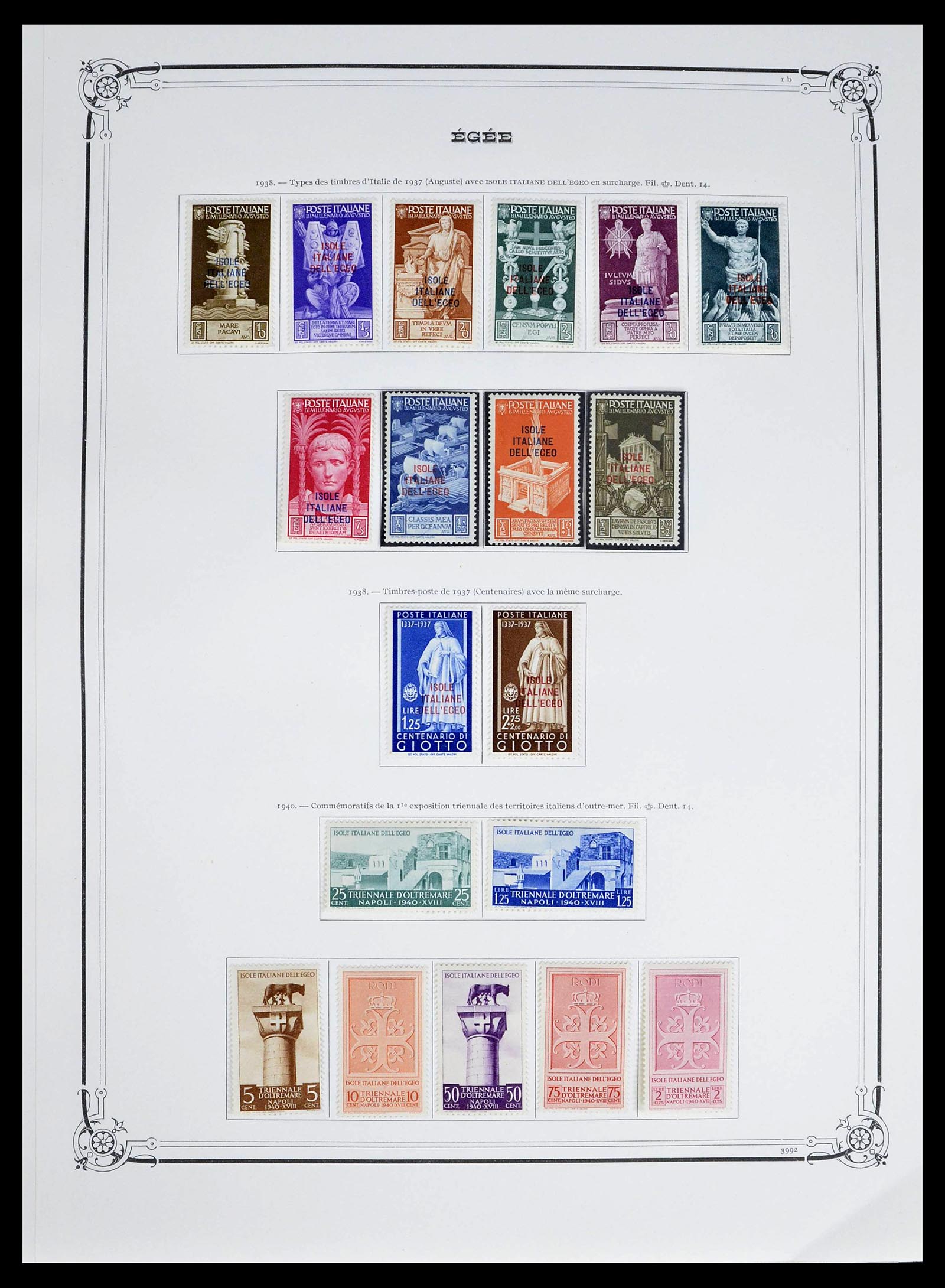39305 0003 - Postzegelverzameling 39305 Egeïsche Eilanden 1912-1935.