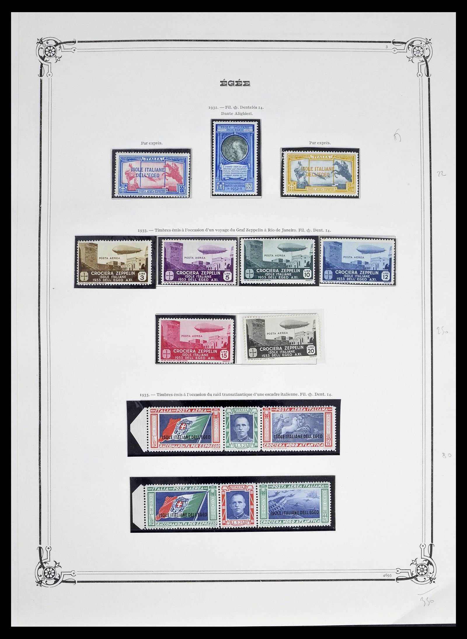 39305 0005 - Postzegelverzameling 39305 Egeïsche Eilanden 1912-1935.
