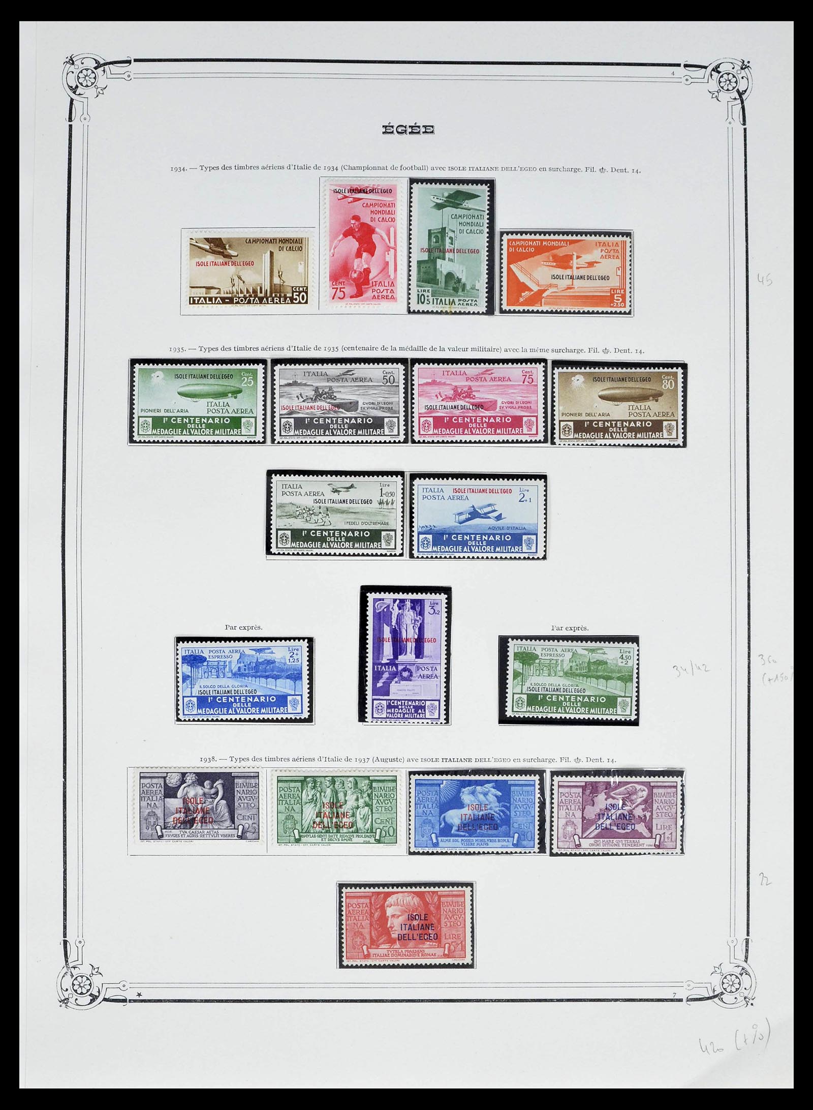 39305 0006 - Postzegelverzameling 39305 Egeïsche Eilanden 1912-1935.