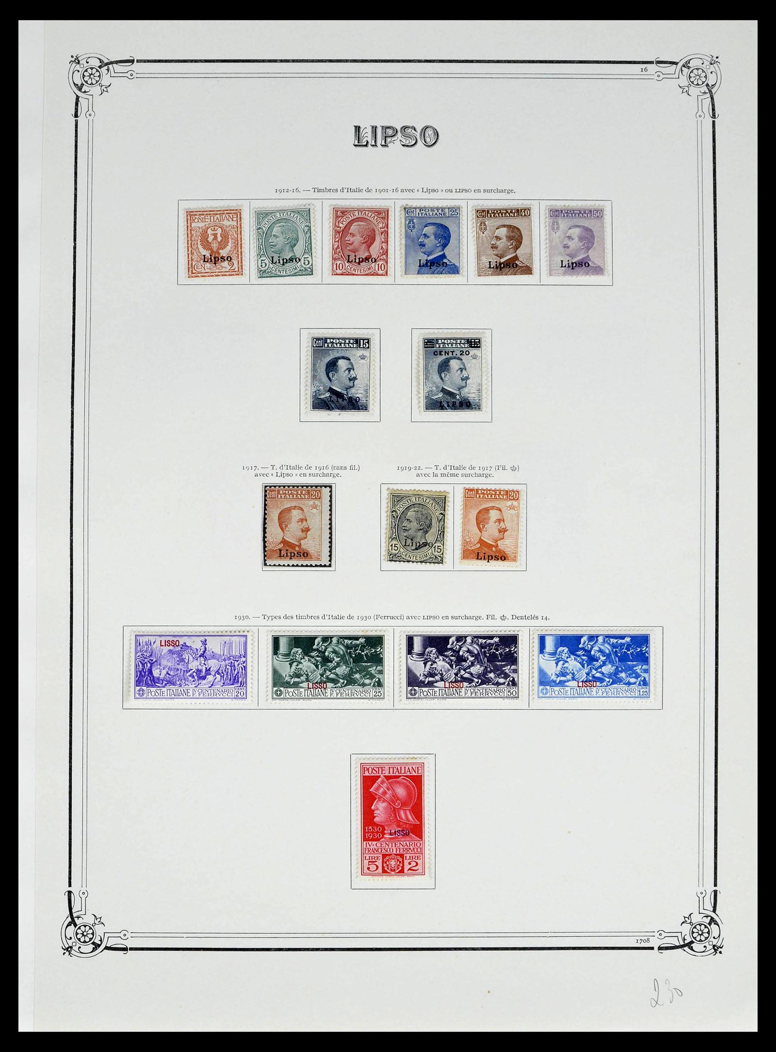39305 0020 - Stamp collection 39305 Aegean Islands 1912-1935.