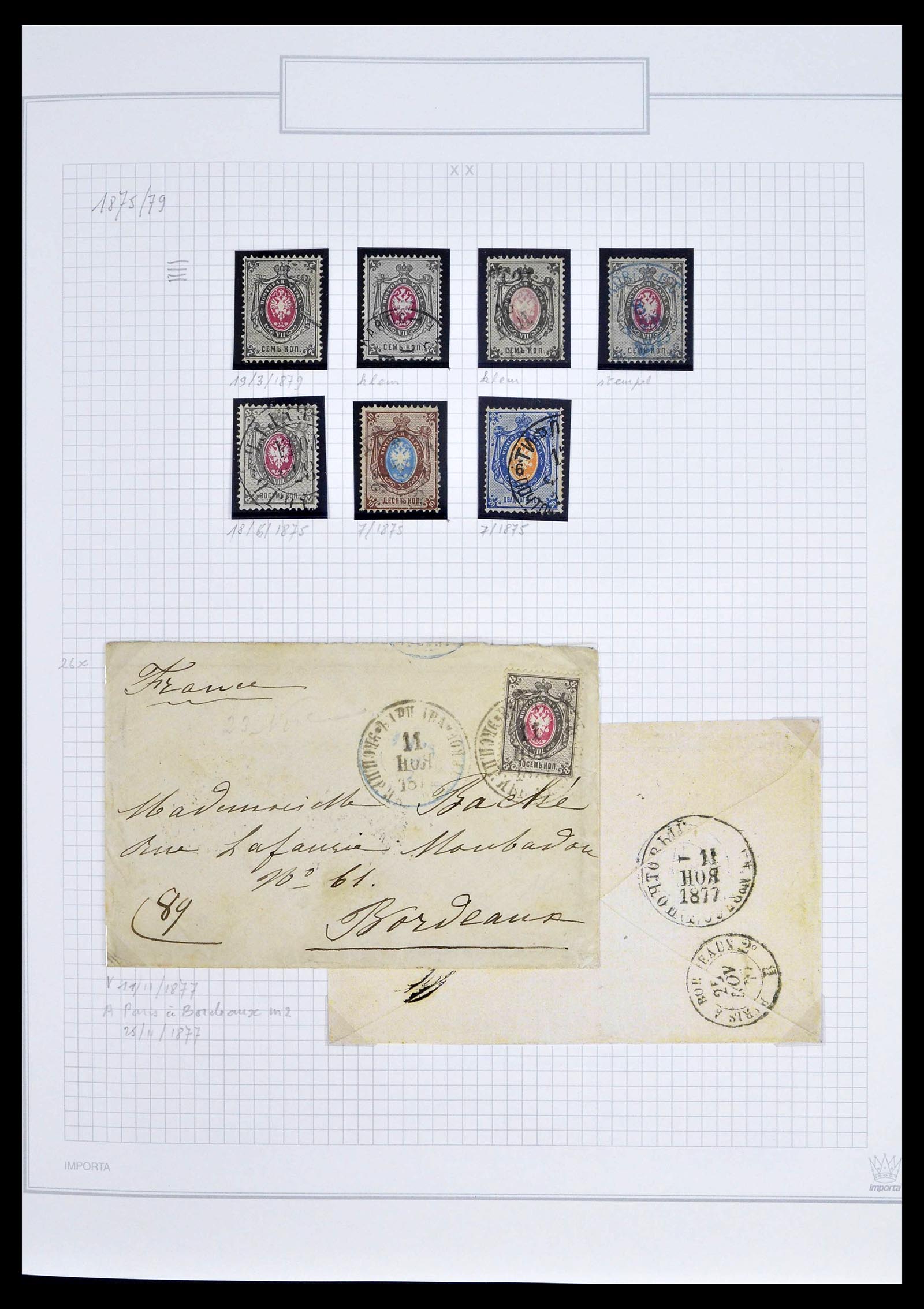39308 0006 - Postzegelverzameling 39308 Rusland 1848-1945.