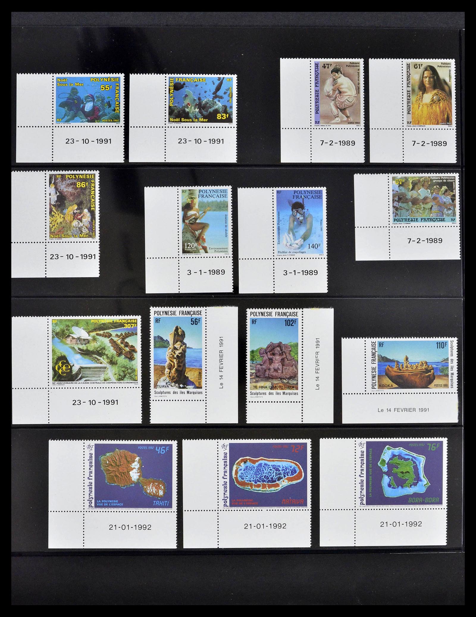 39309 0028 - Postzegelverzameling 39309 Polynesië 1948-2001.