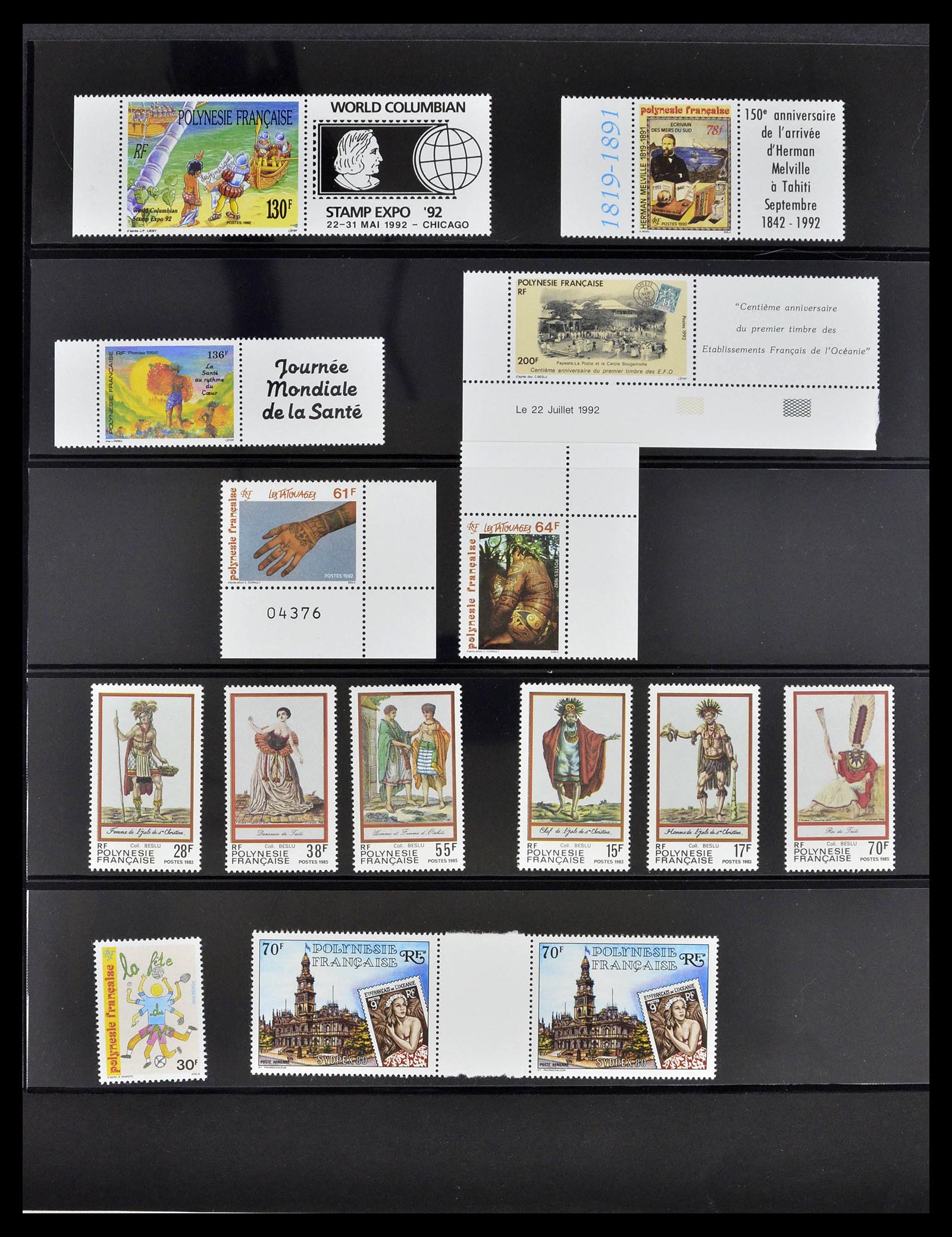 39309 0034 - Postzegelverzameling 39309 Polynesië 1948-2001.