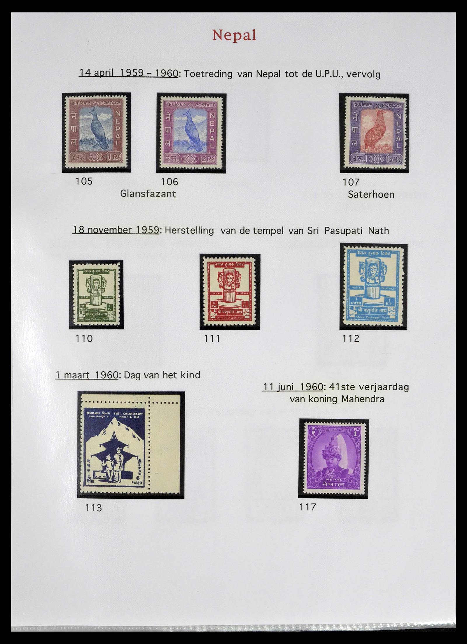 39313 0012 - Postzegelverzameling 39313 Nepal 1881-1999.