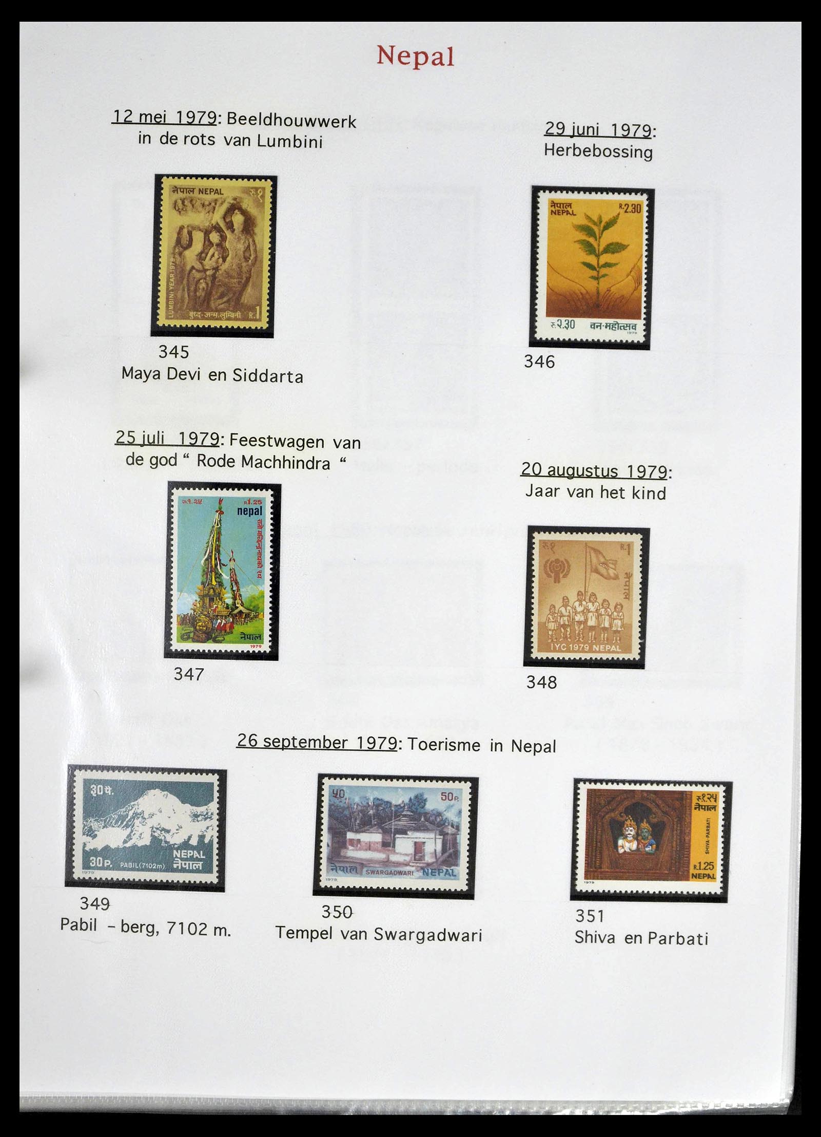 39313 0045 - Postzegelverzameling 39313 Nepal 1881-1999.