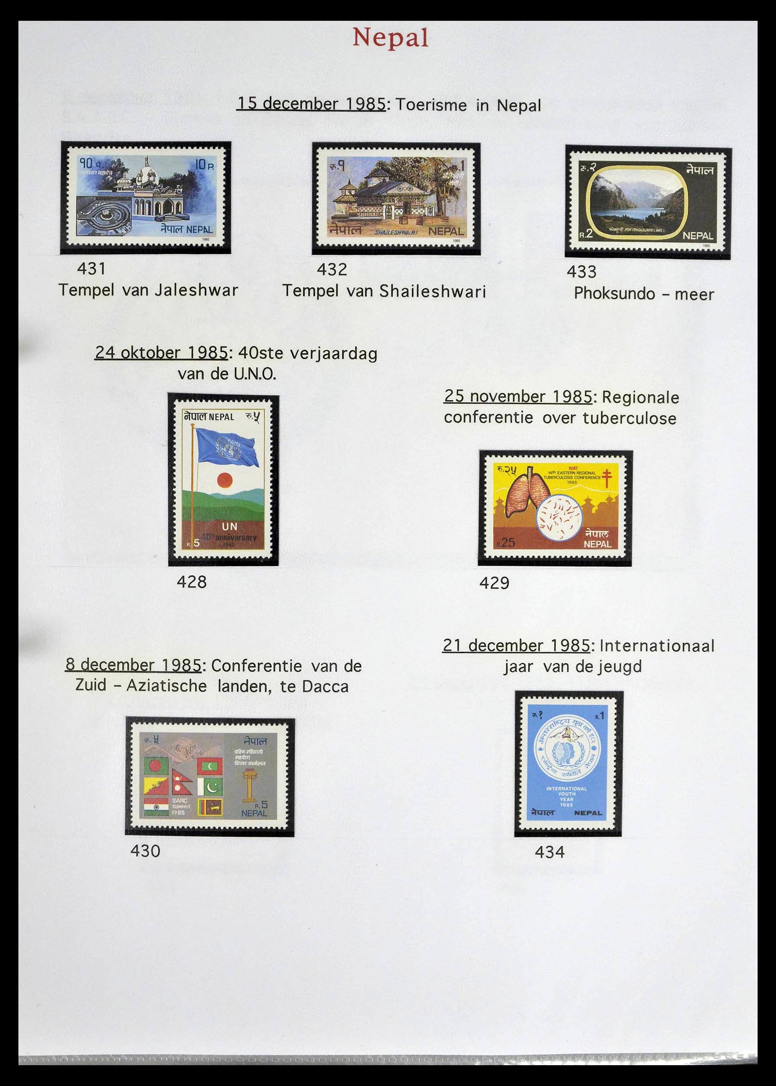 39313 0056 - Postzegelverzameling 39313 Nepal 1881-1999.